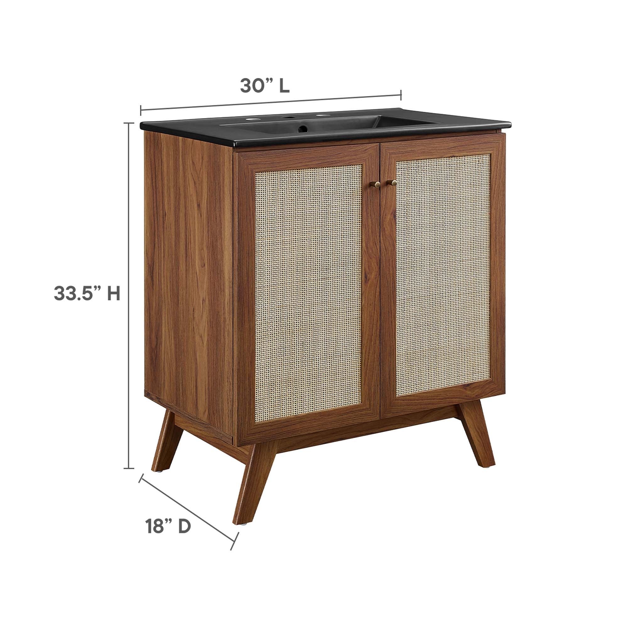 Soma 30" Bathroom Vanity, Walnut Black
