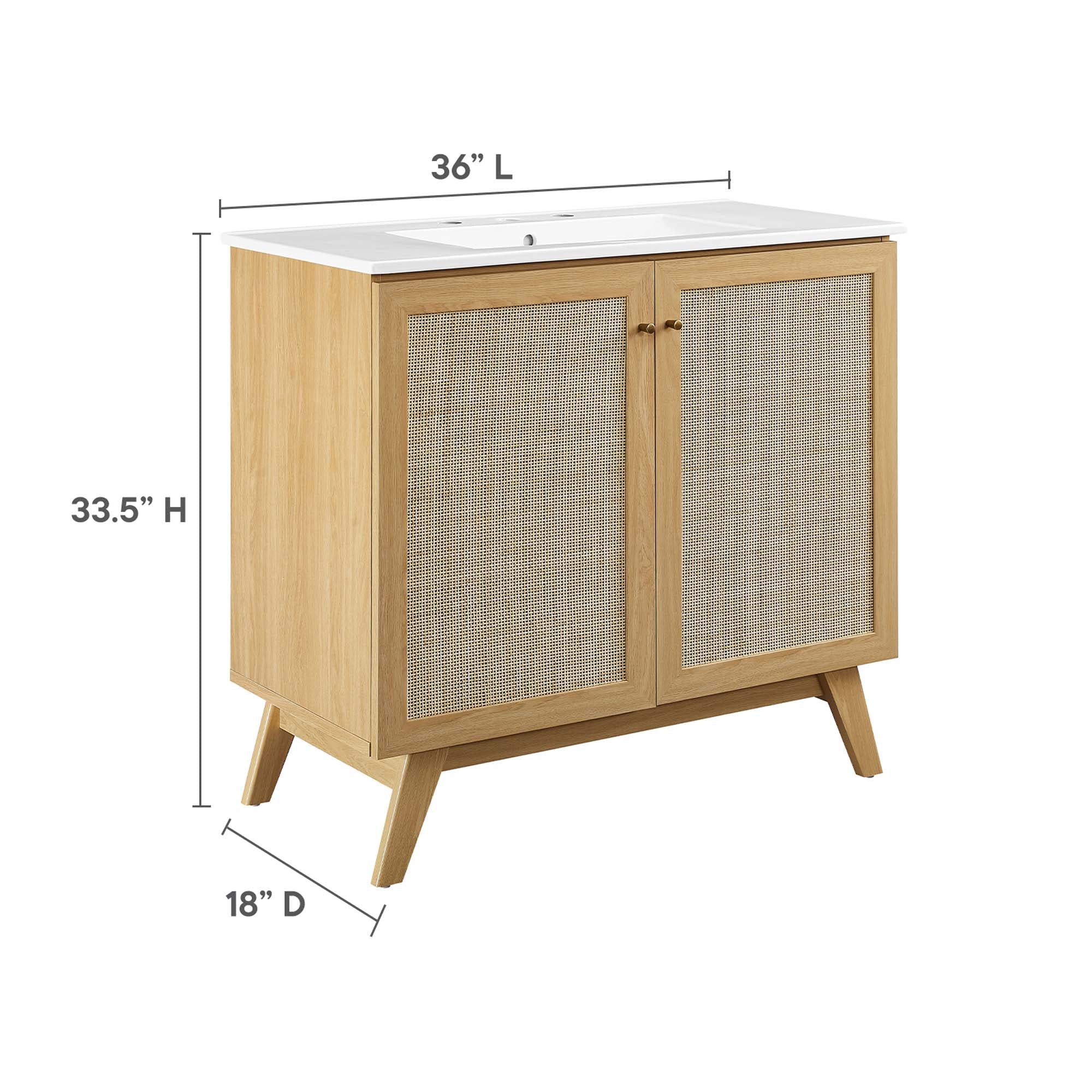 Soma 36" Bathroom Vanity, Oak White