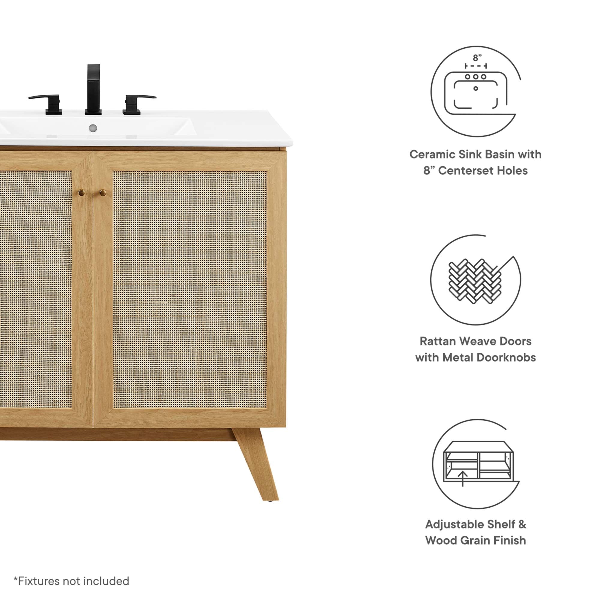 Soma 36" Bathroom Vanity, Oak White
