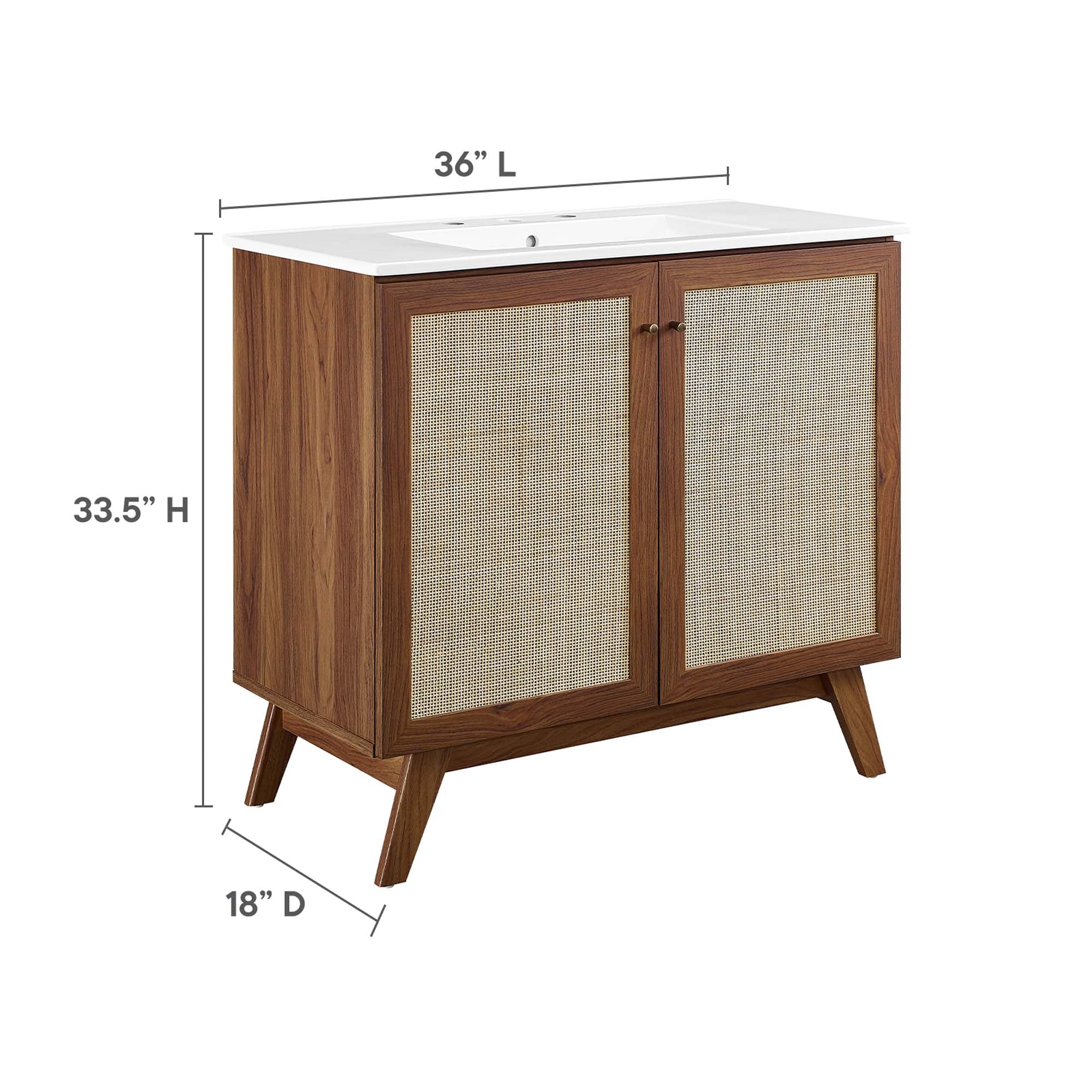 Soma 36" Bathroom Vanity, Walnut White