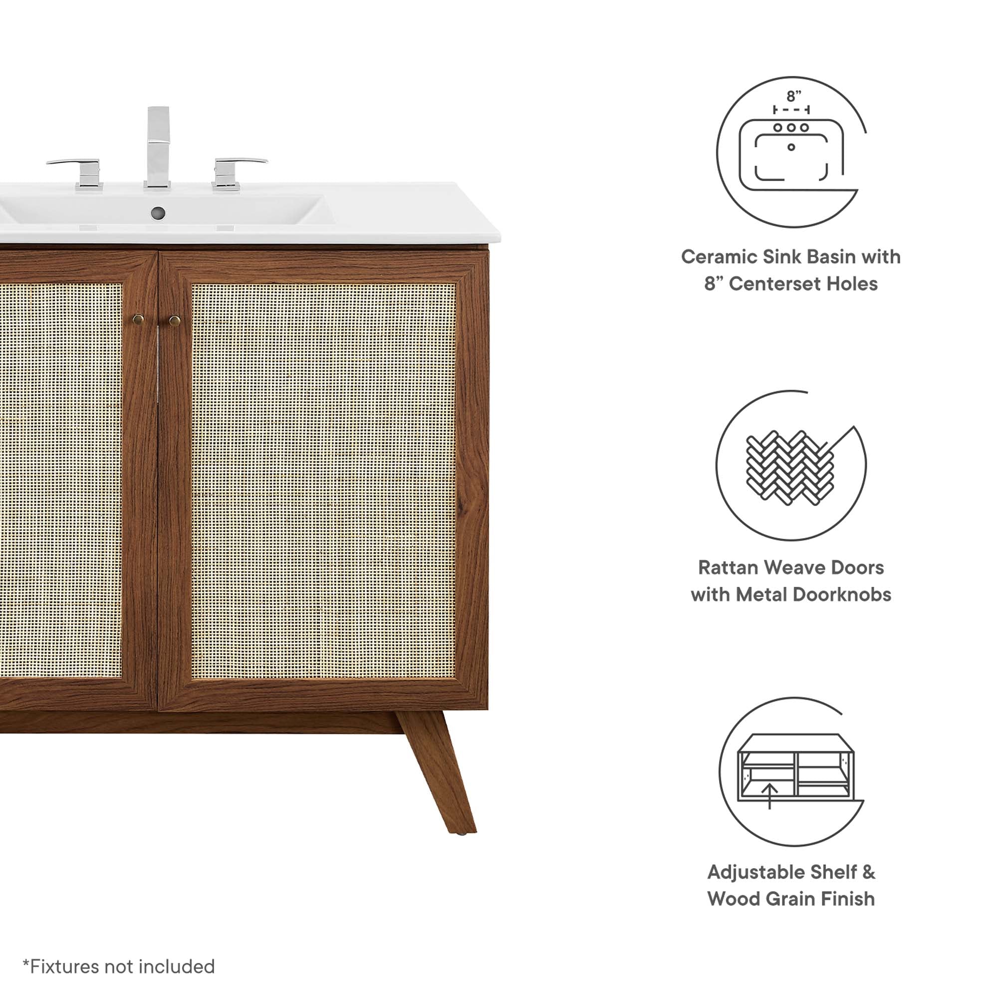Soma 36" Bathroom Vanity, Walnut White