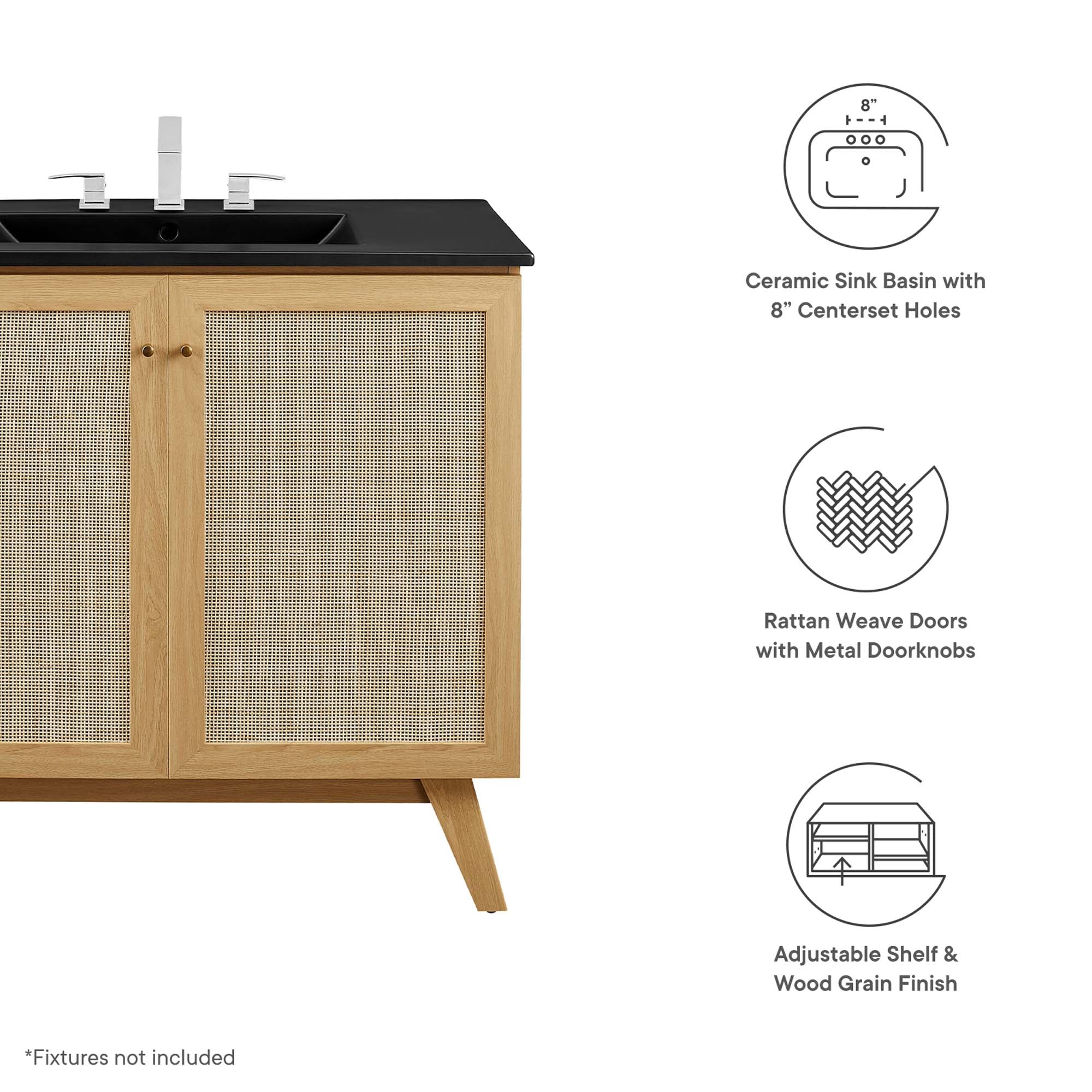 Soma 36" Bathroom Vanity, Oak Black
