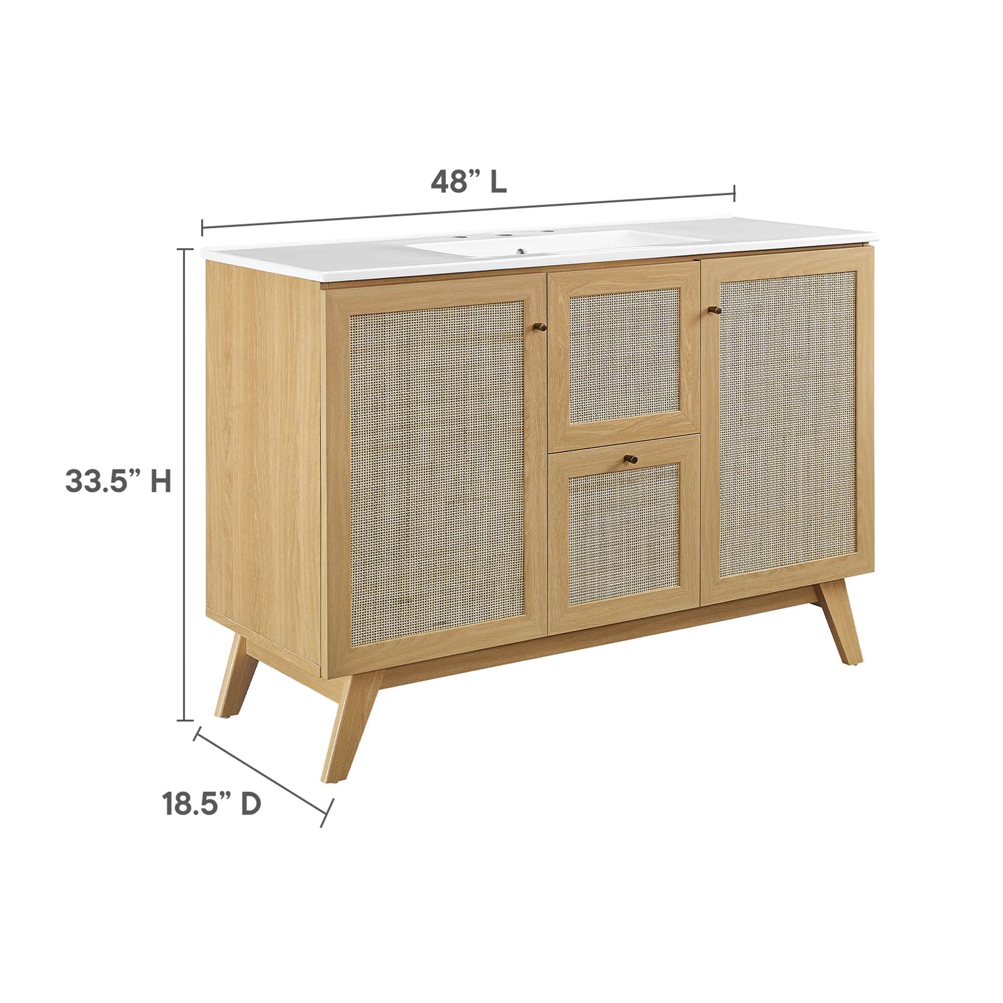 Soma 48" Single Sink Bathroom Vanity, Oak White