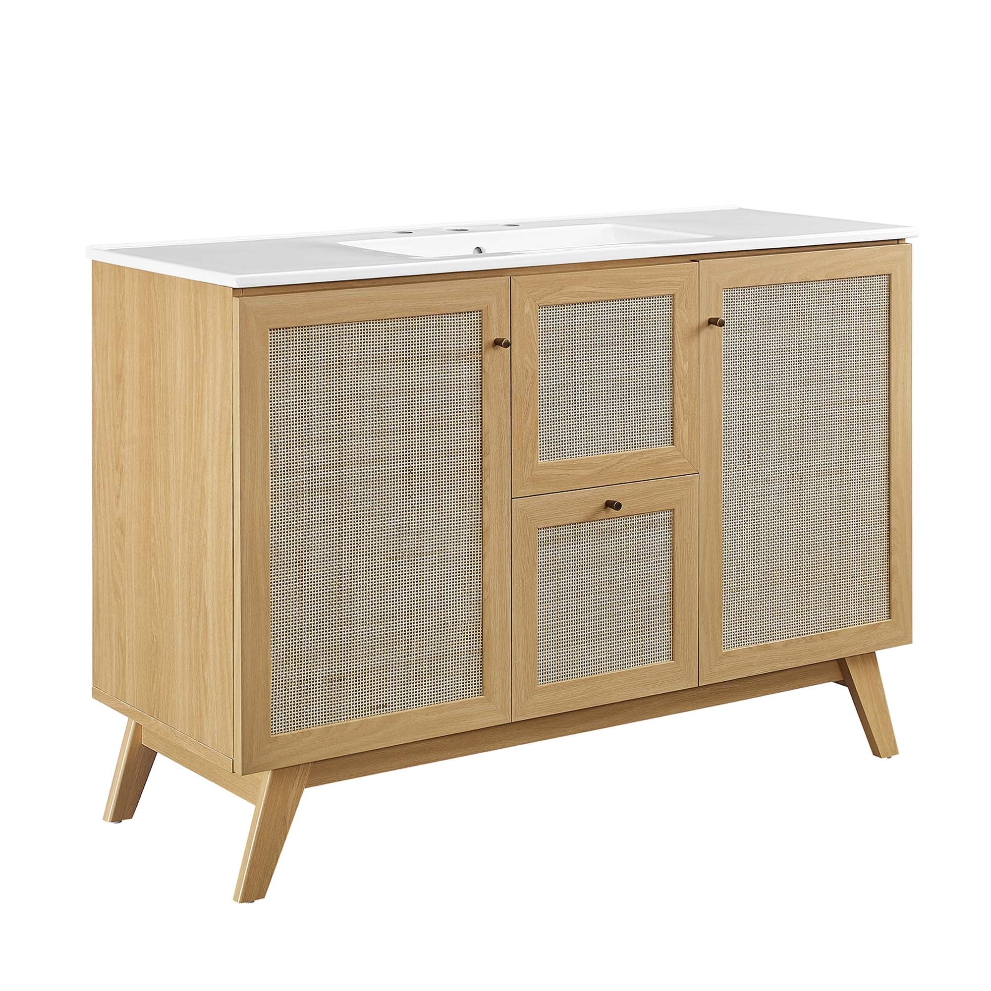 Soma 48" Single Sink Bathroom Vanity, Oak White