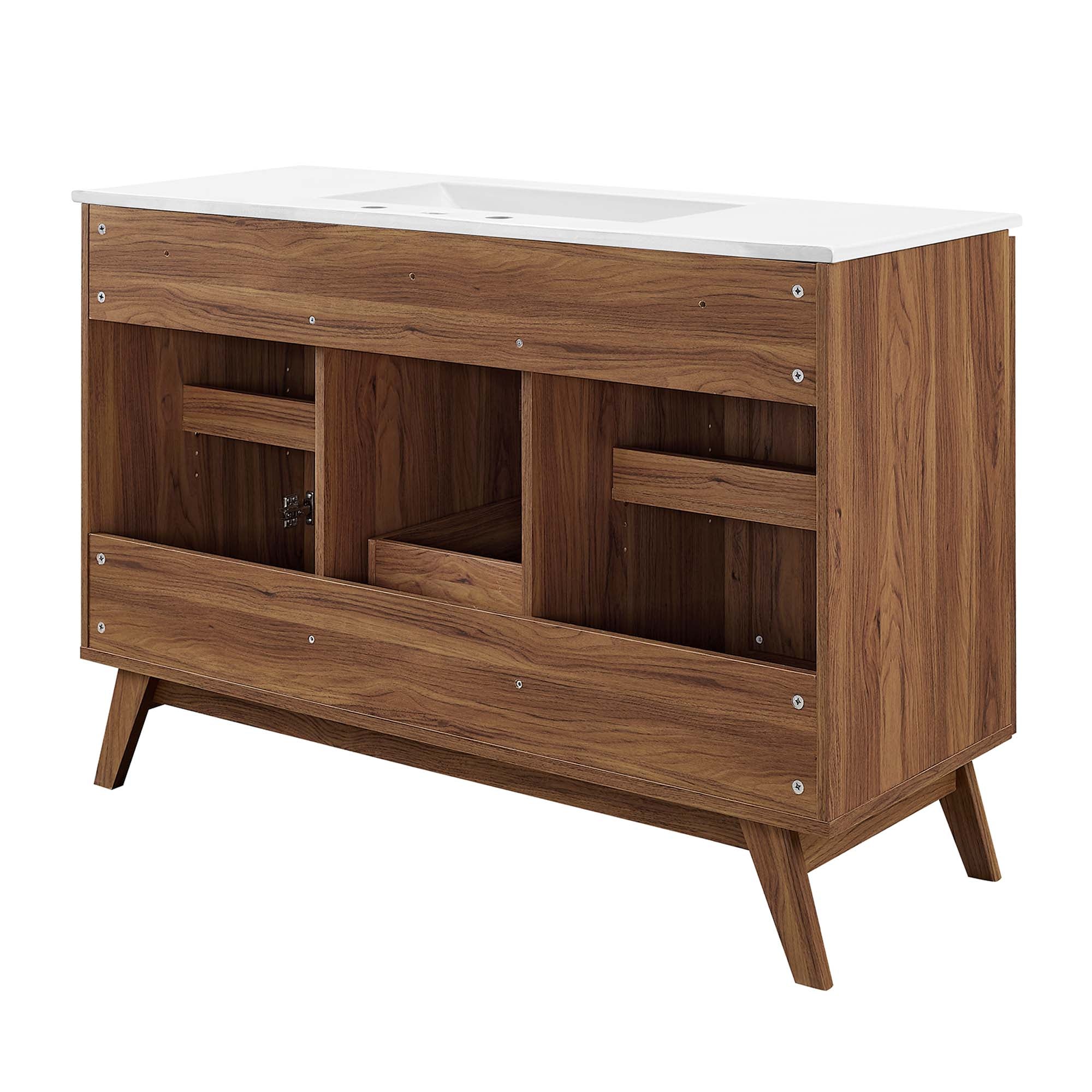 Soma 48" Single Sink Bathroom Vanity, Walnut White