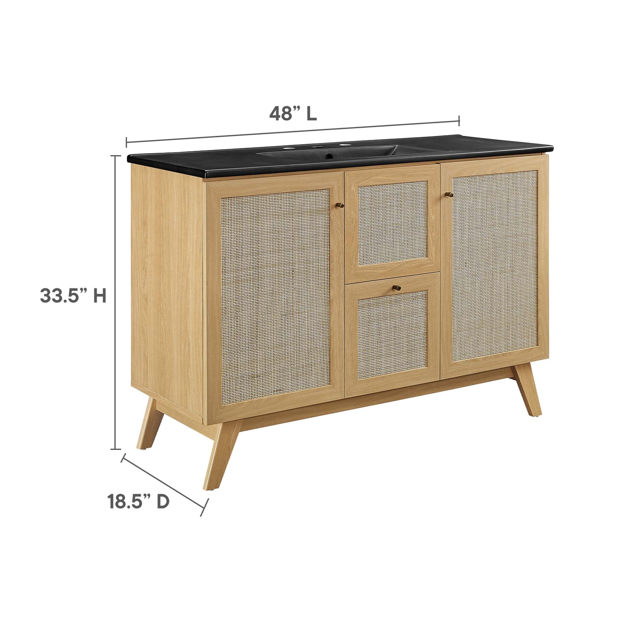 Soma 48" Single Sink Bathroom Vanity, Oak Black