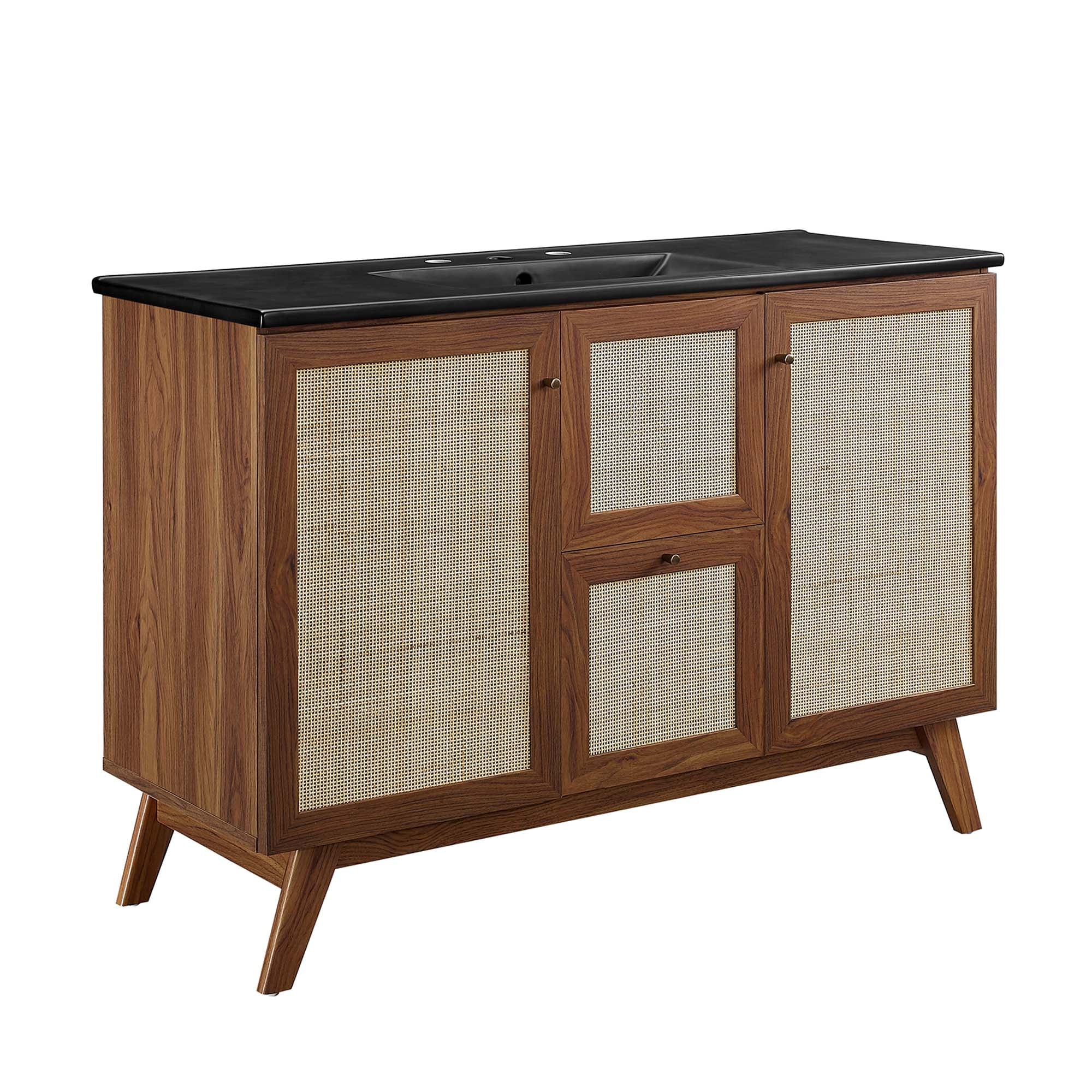Soma 48" Single Sink Bathroom Vanity, Walnut Black