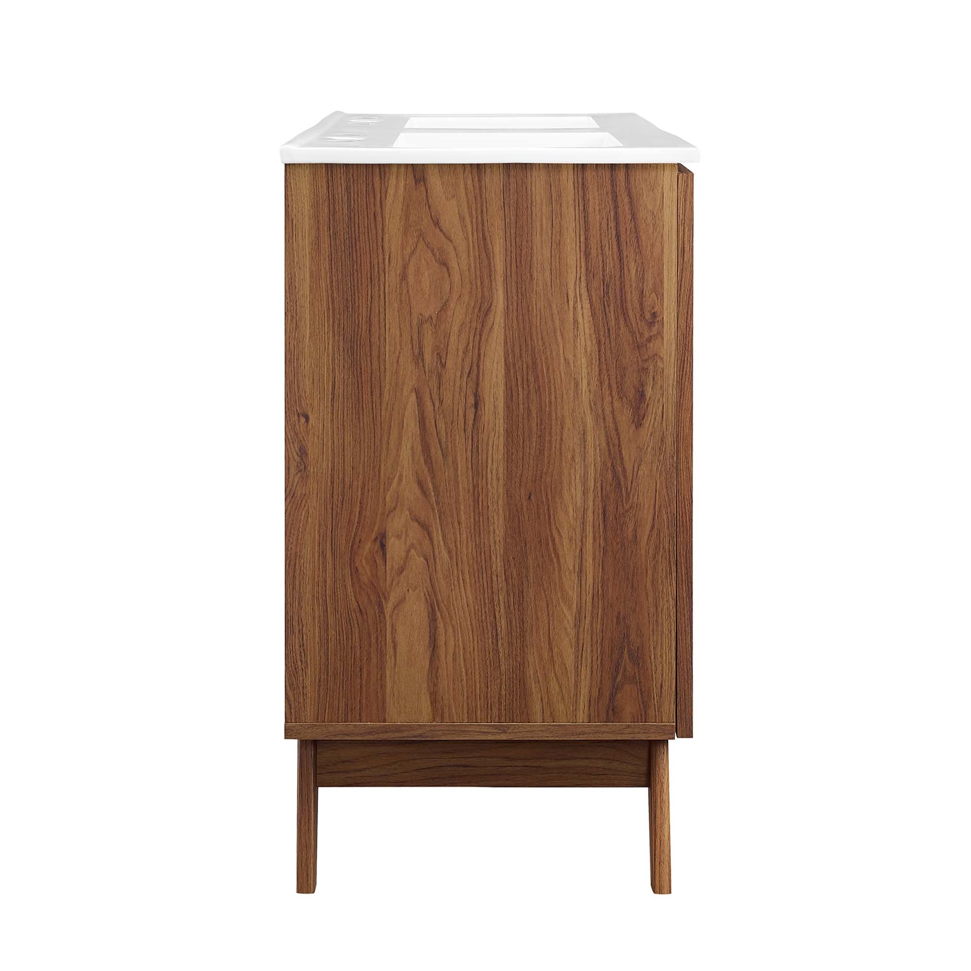 Soma 48" Double Sink Bathroom Vanity, Walnut White