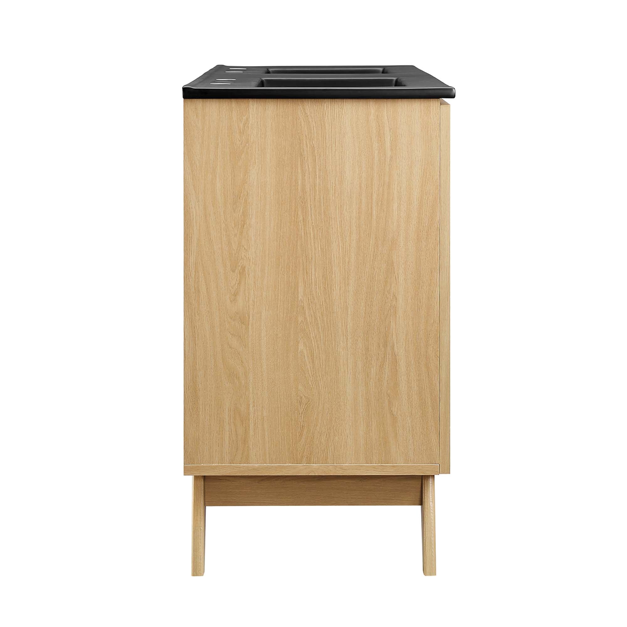 Soma 48" Double Sink Bathroom Vanity, Oak Black