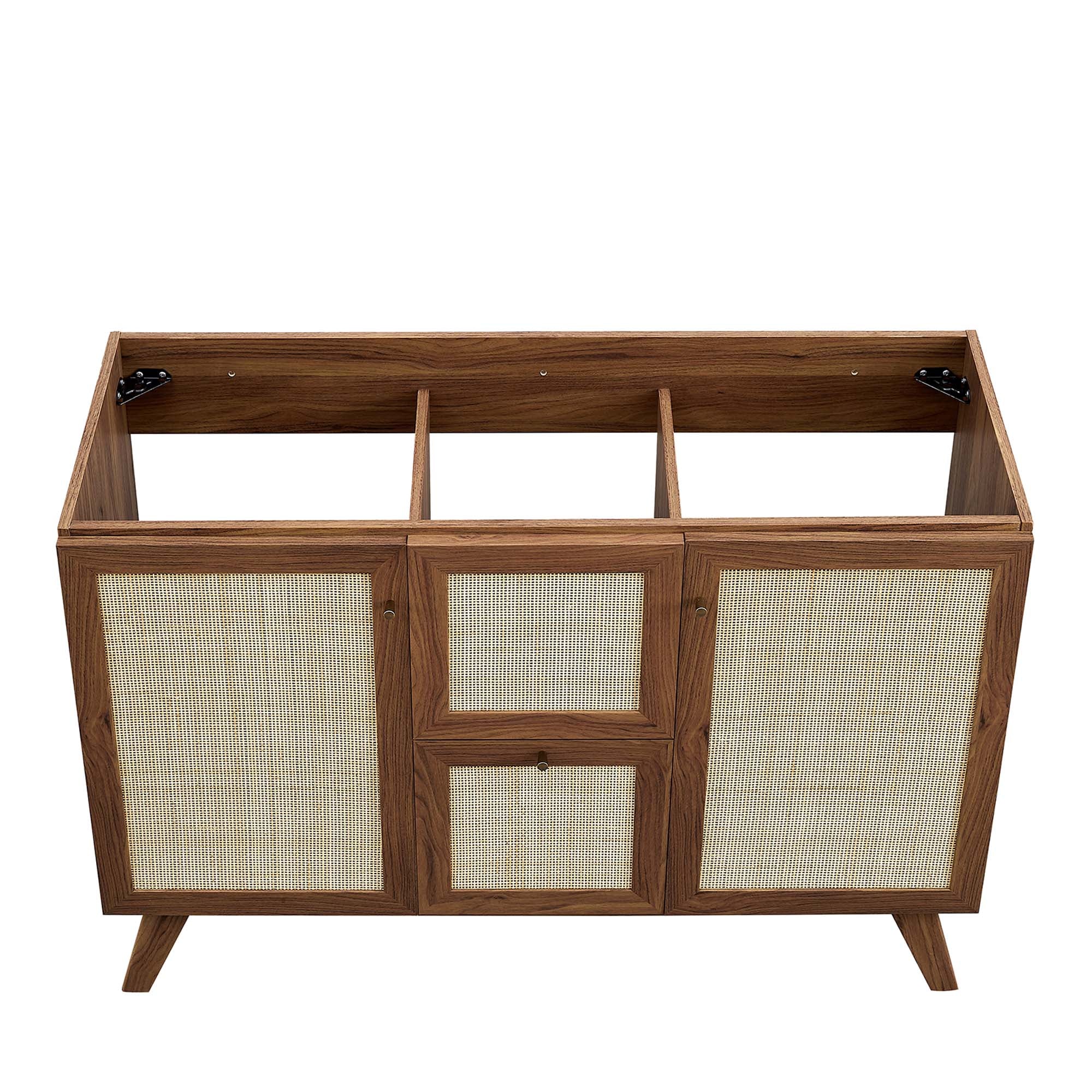 Soma 48" Double Sink Bathroom Vanity, Walnut Black
