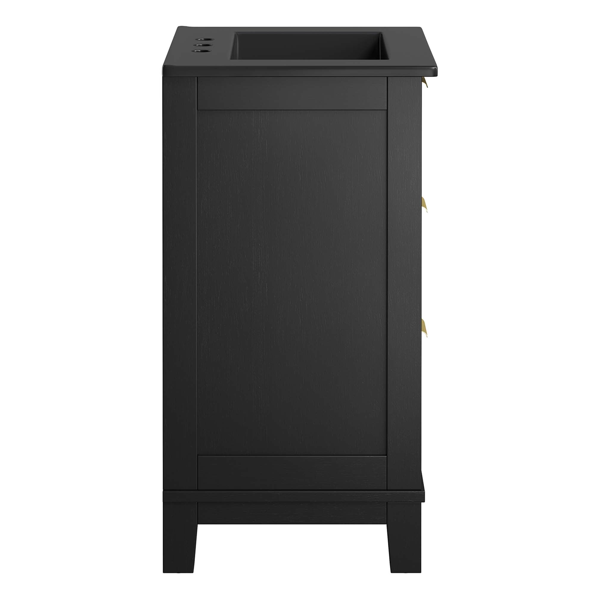 Dixie 24" Solid Wood Bathroom Vanity Cabinet, Black Black