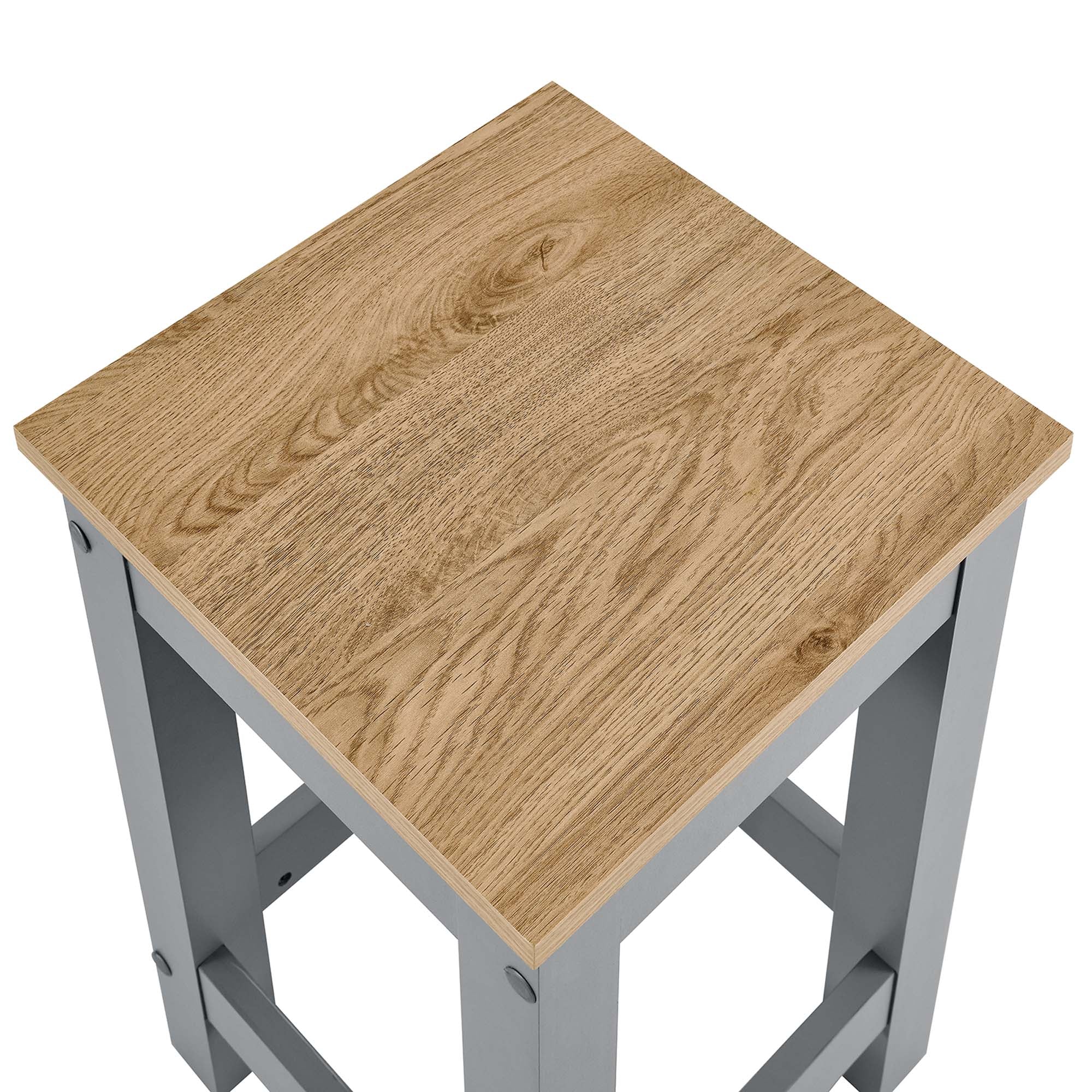 Galley 3-Piece Kitchen Island and Stool Set, Oak Gray