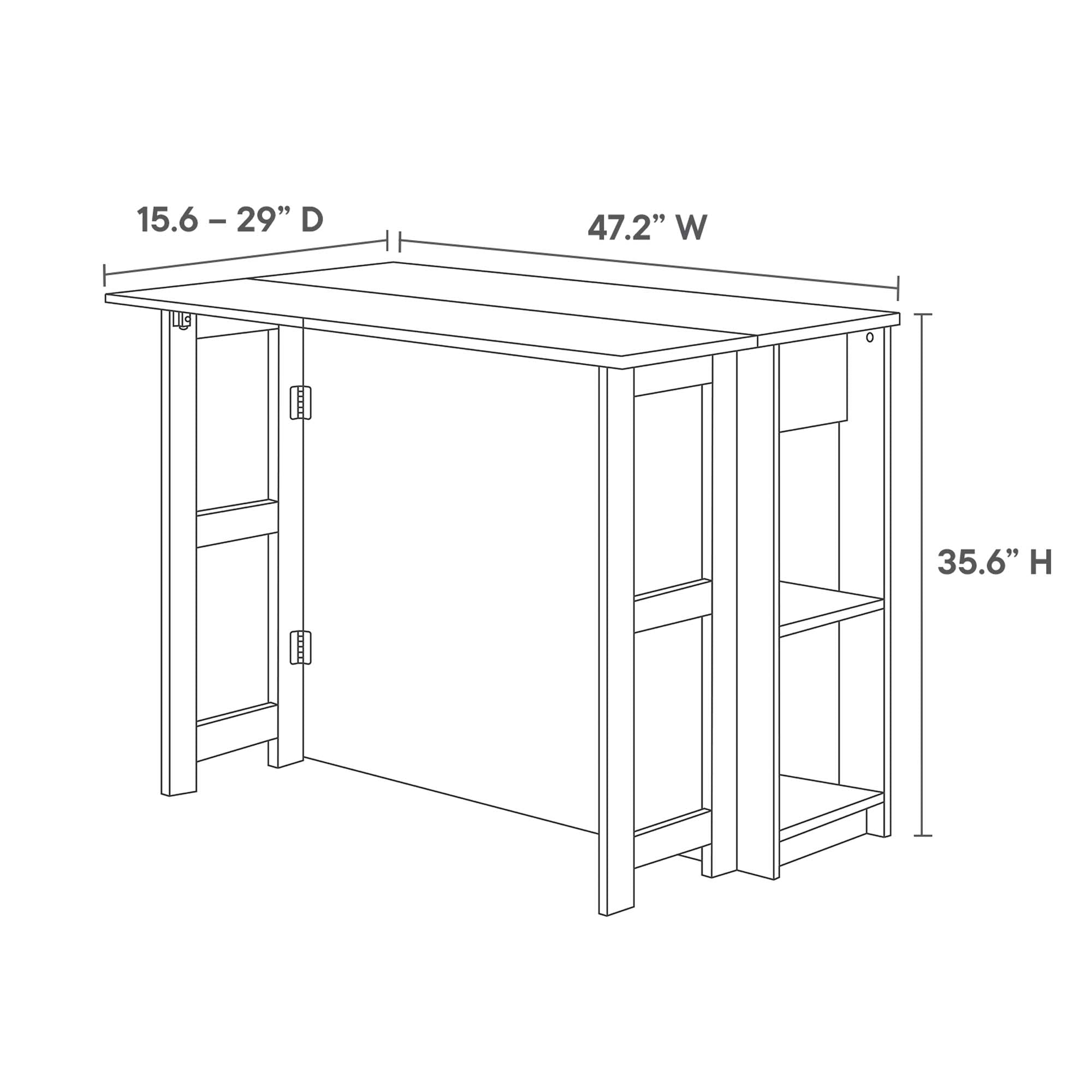Meadowbrook 3-Piece Kitchen Island and Stool Set, White Maple