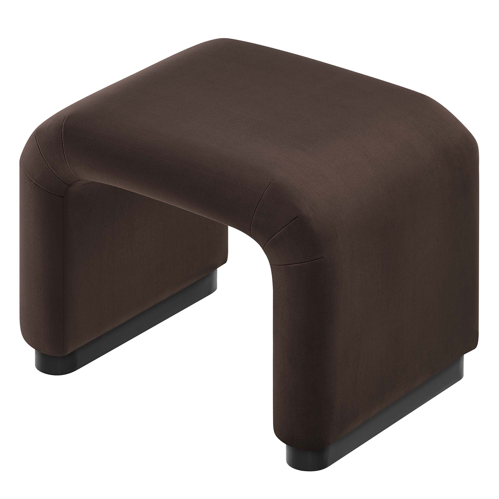 Koda Performance Velvet Waterfall Stool, Black Chocolate Brown