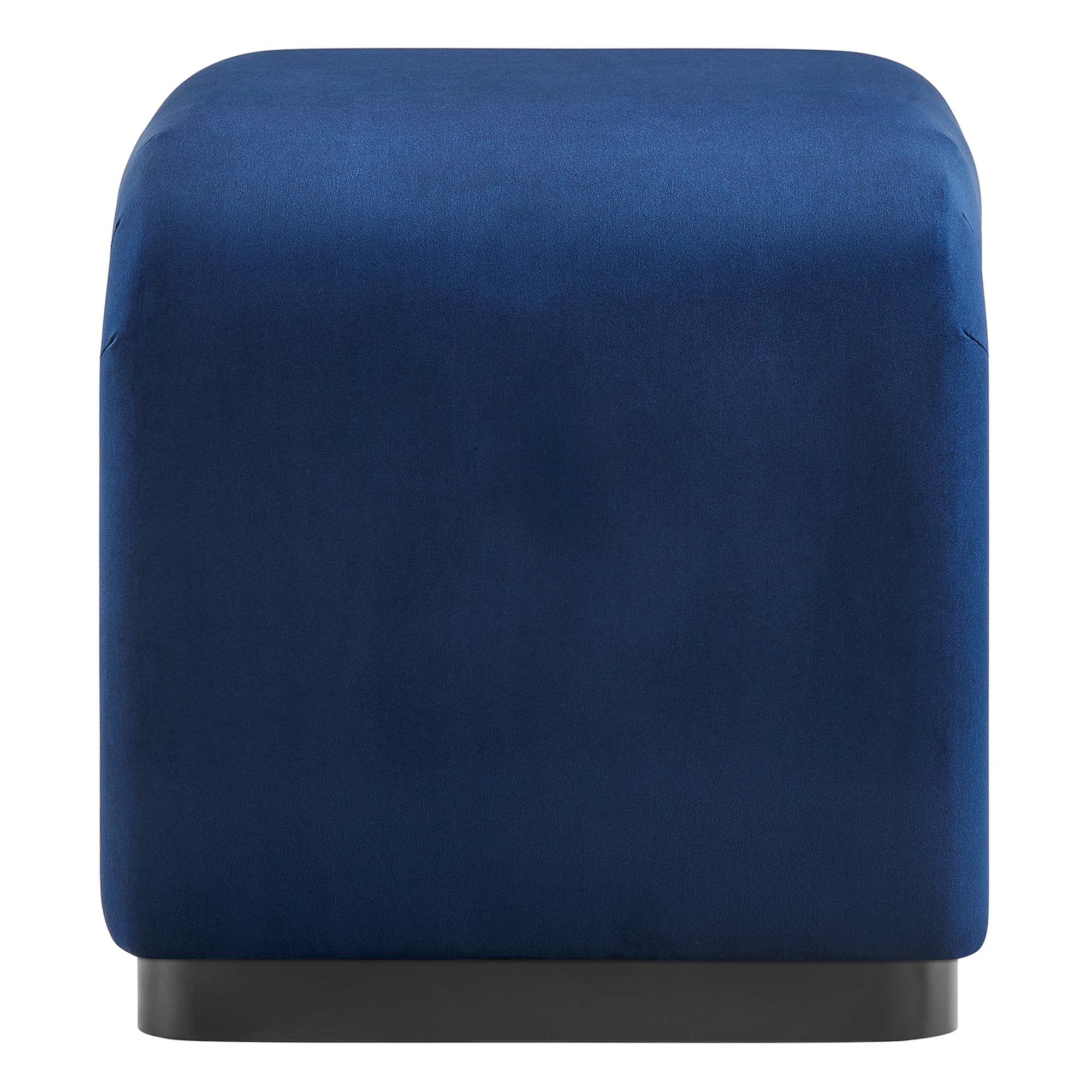 Koda Performance Velvet Waterfall Stool, Black Midnight Blue