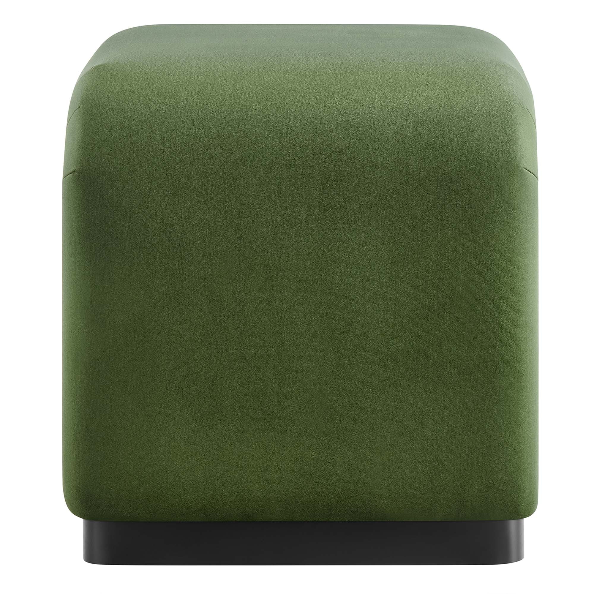 Koda Performance Velvet Waterfall Stool, Black Moss Green
