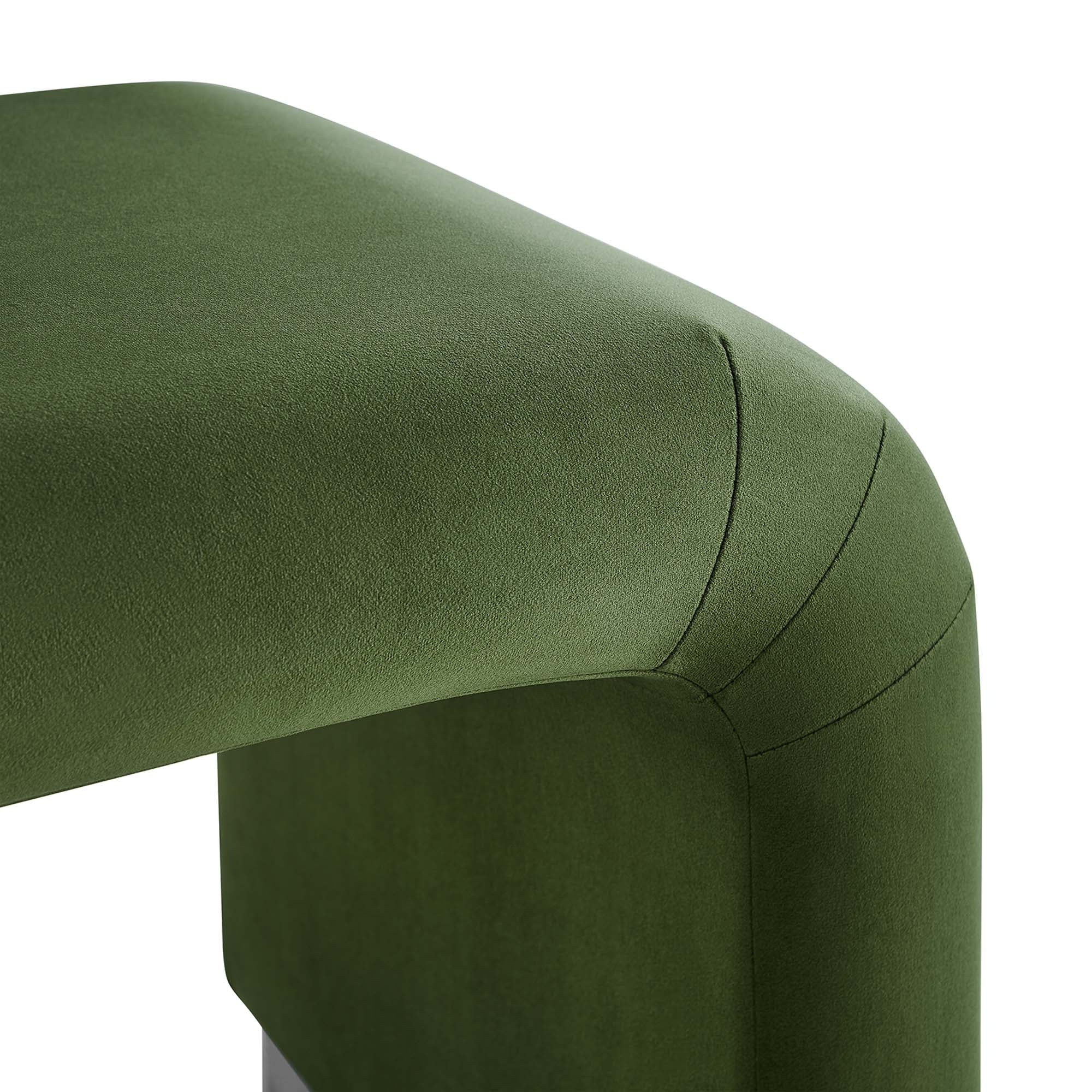 Koda Performance Velvet Waterfall Stool, Black Moss Green