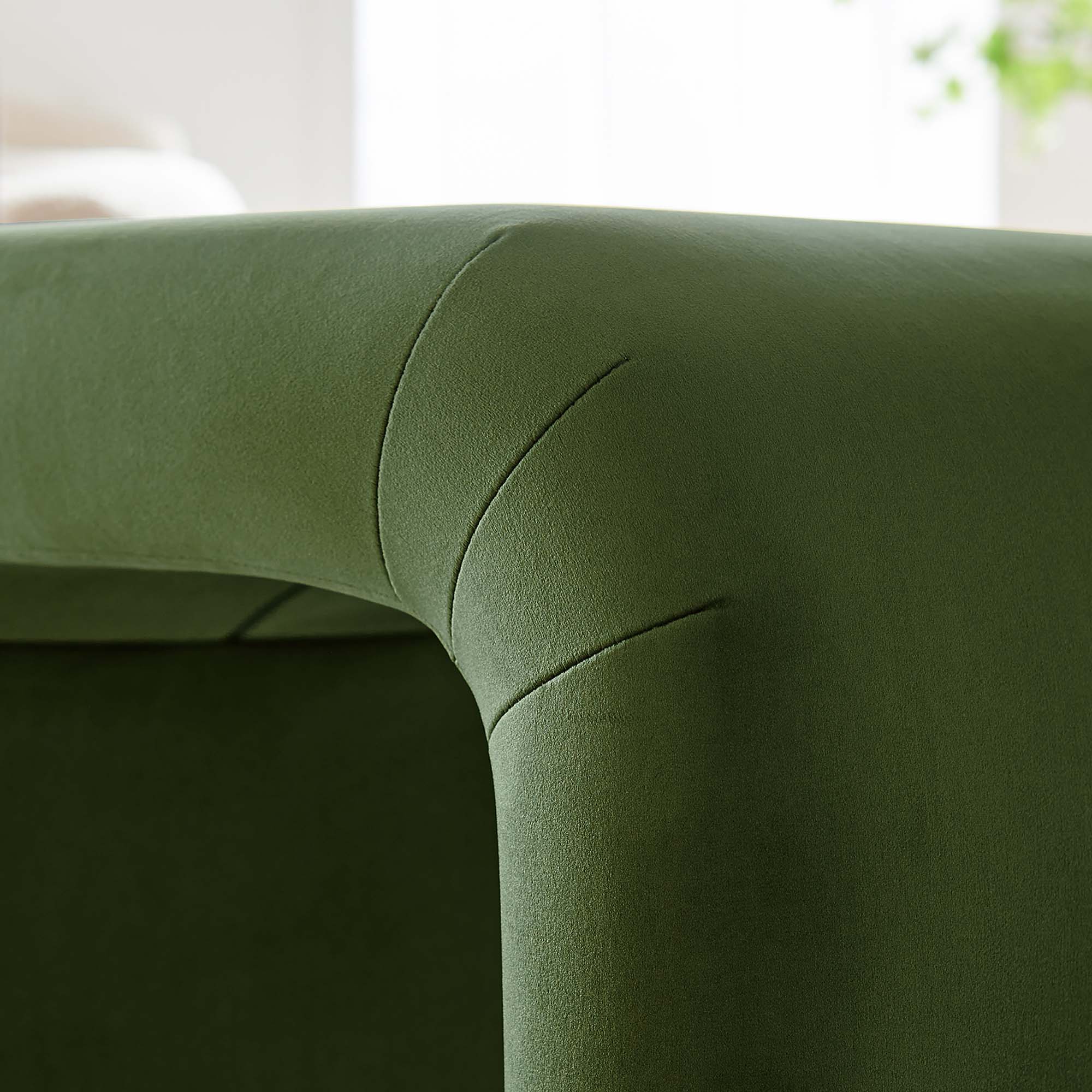Koda Performance Velvet Waterfall Stool, Black Moss Green