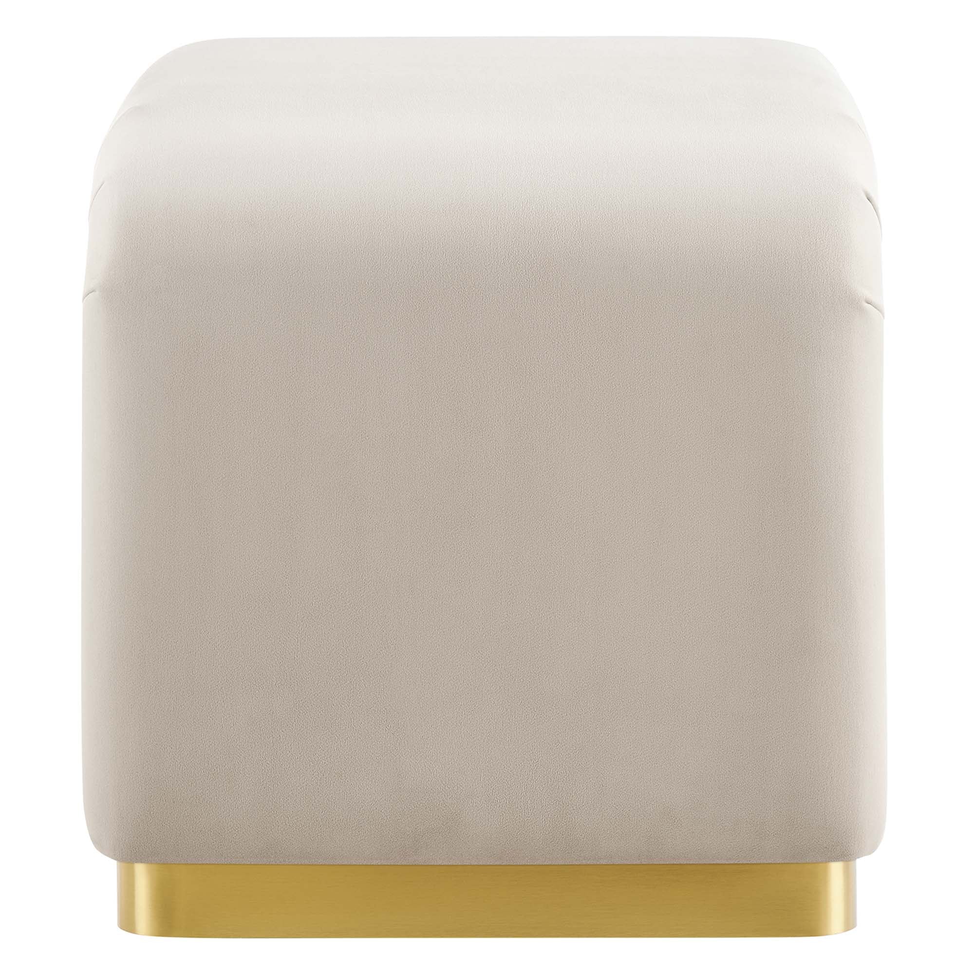 Koda Performance Velvet Waterfall Stool, Brass Almond