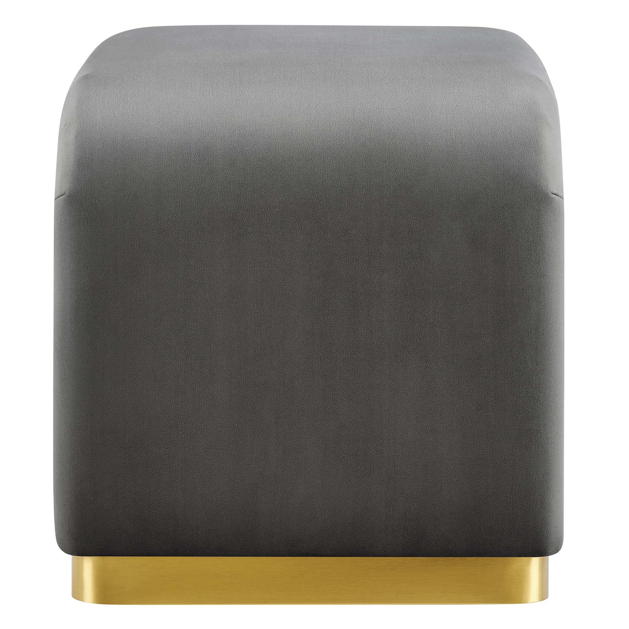 Koda Performance Velvet Waterfall Stool, Brass Storm Gray