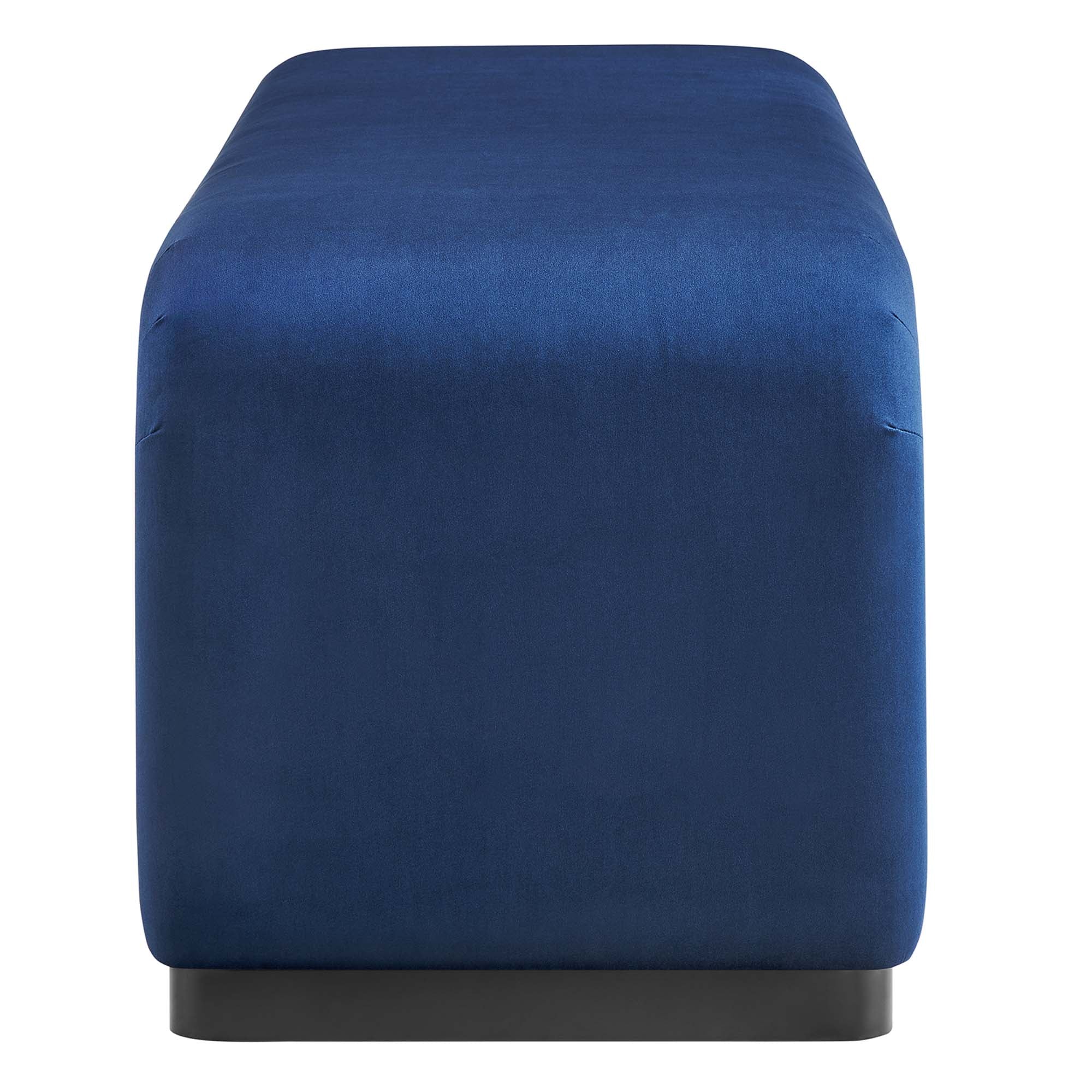 Koda Performance Velvet Waterfall Long Bench, Black Midnight Blue