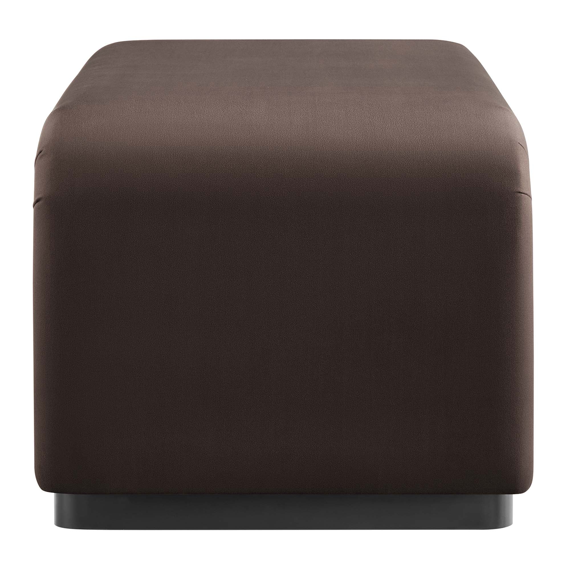Koda Performance Velvet Waterfall Ottoman, Black Chocolate Brown