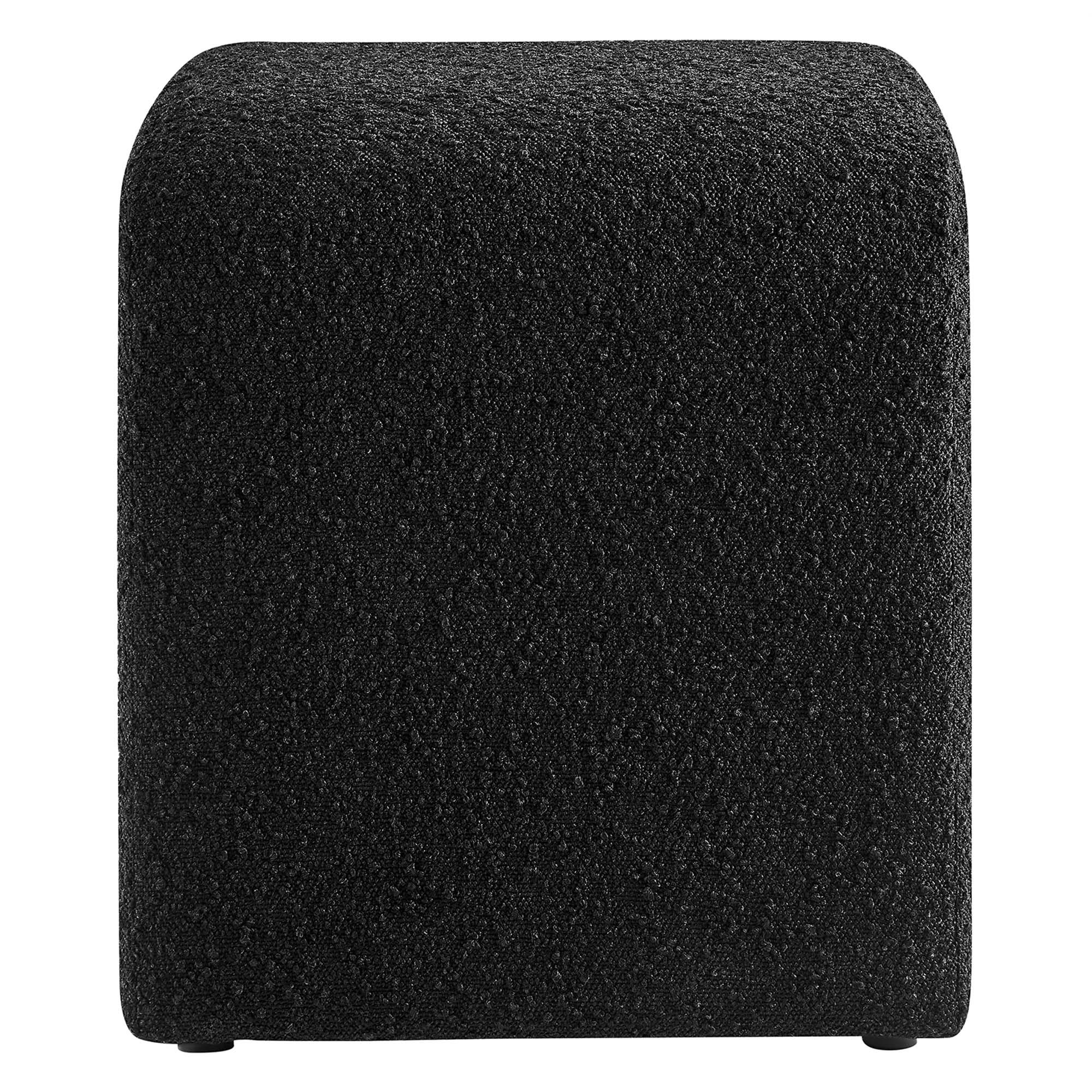 Simba Boucle Fabric Waterfall Stool, Black