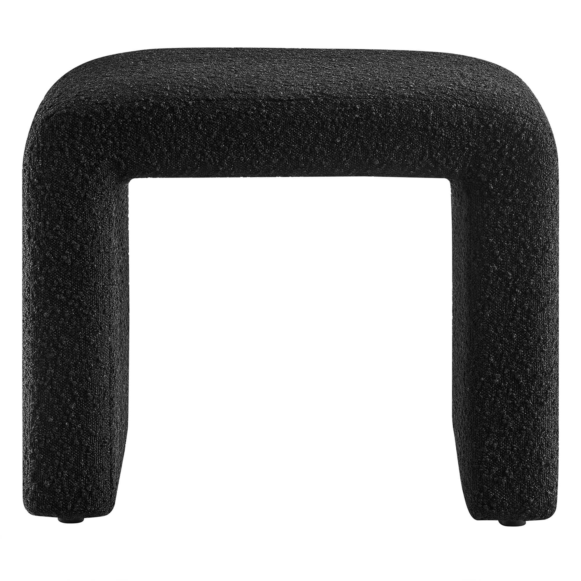 Simba Boucle Fabric Waterfall Stool, Black
