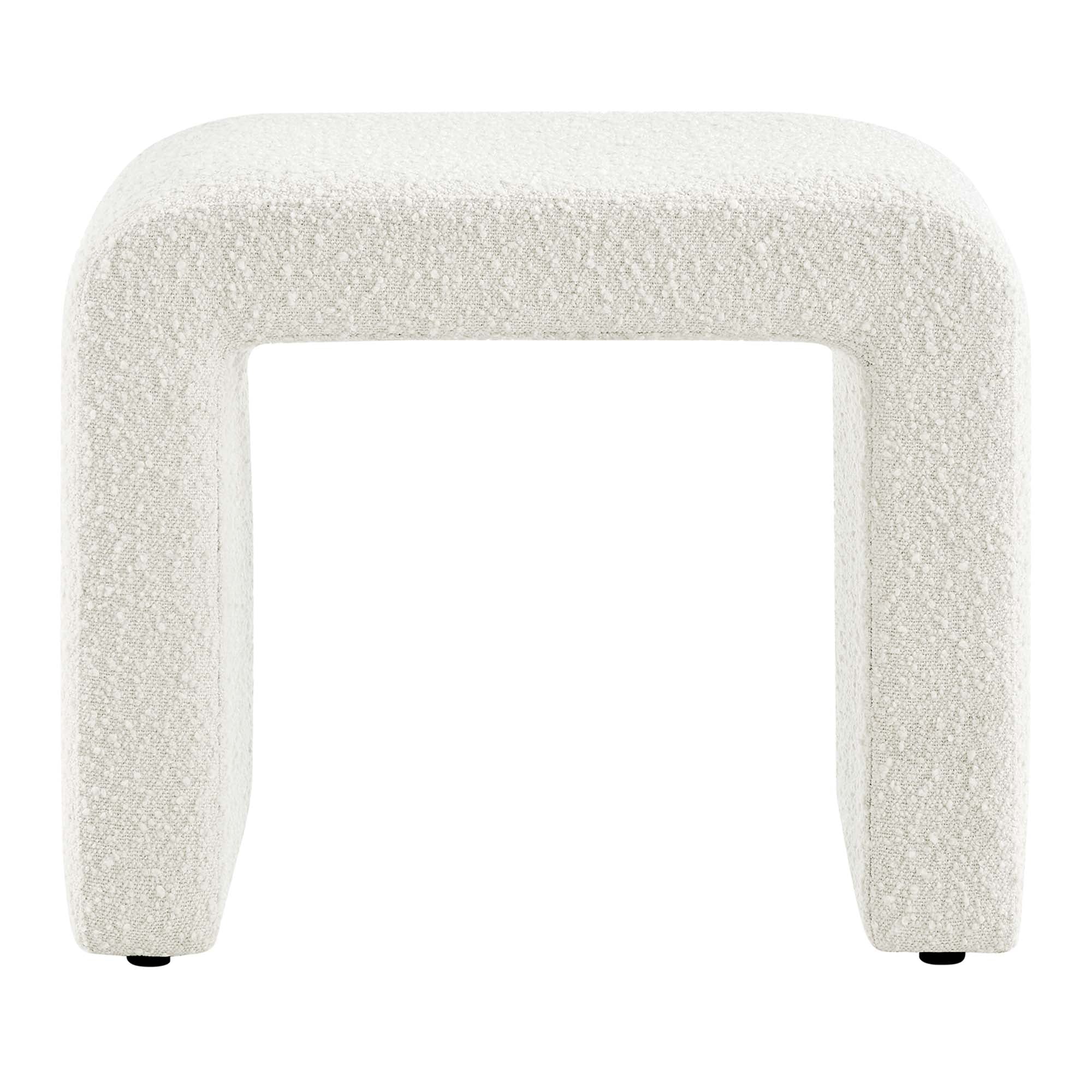 Simba Boucle Fabric Waterfall Stool, Ivory
