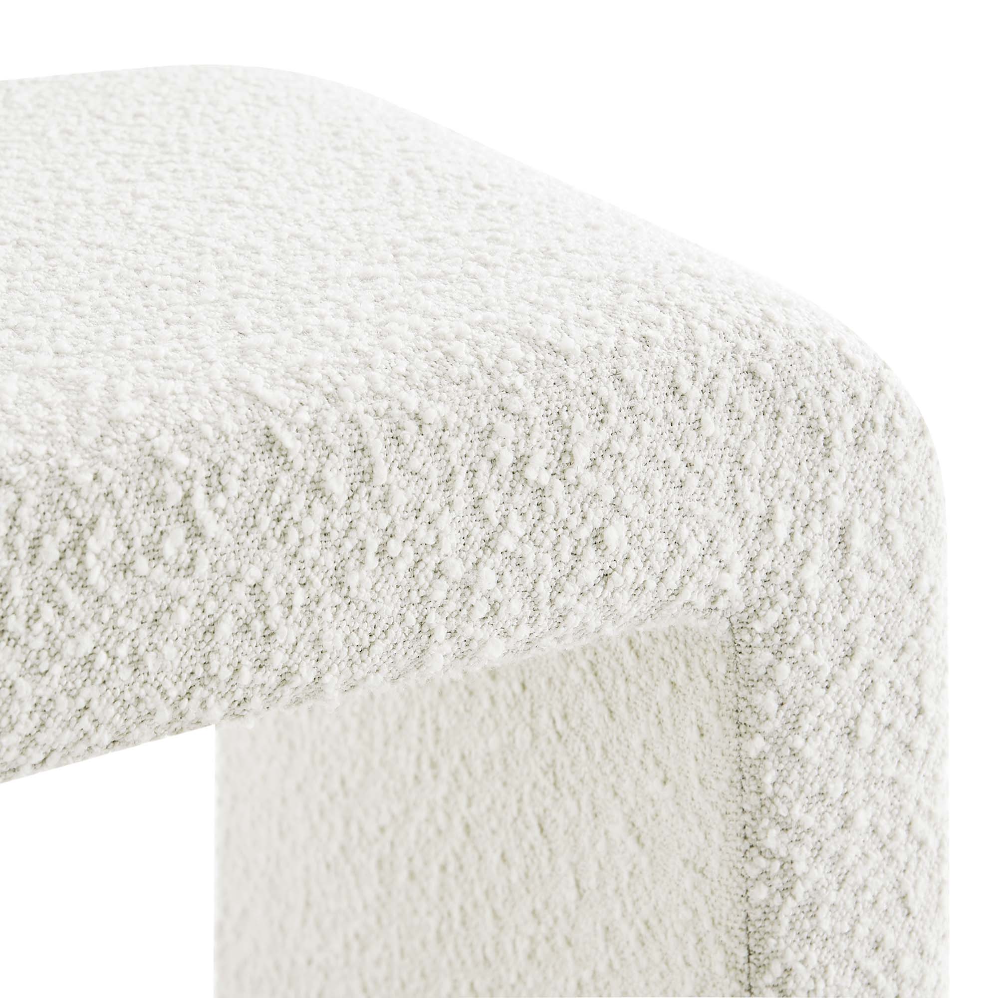 Simba Boucle Fabric Waterfall Stool, Ivory