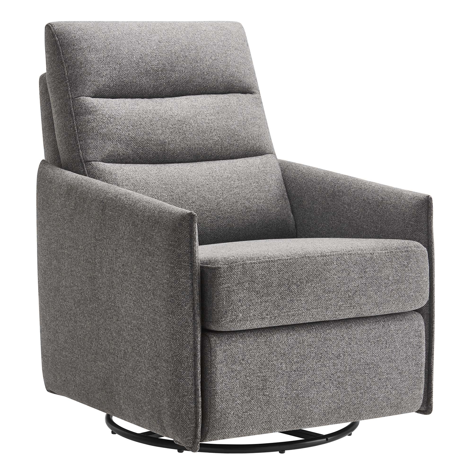 Etta Upholstered Fabric Lounge Chair, Light Gray