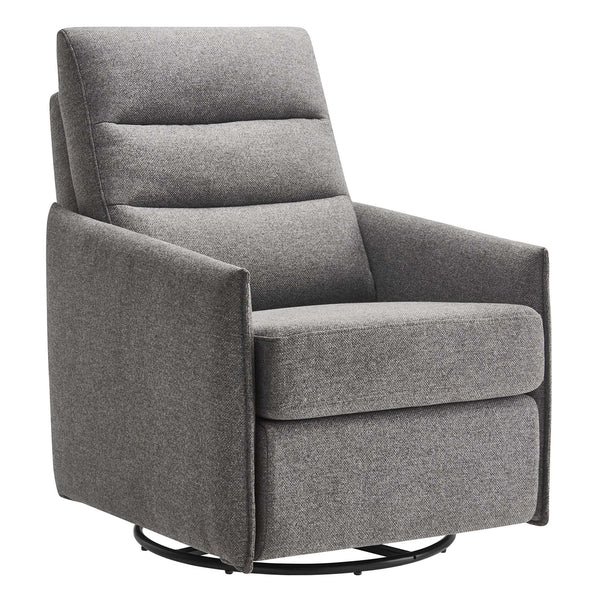 Etta Upholstered Fabric Lounge Chair, Light Gray