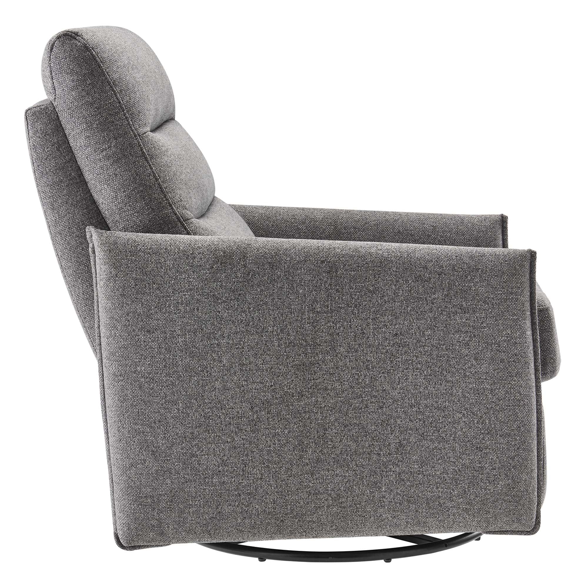 Etta Upholstered Fabric Lounge Chair, Light Gray