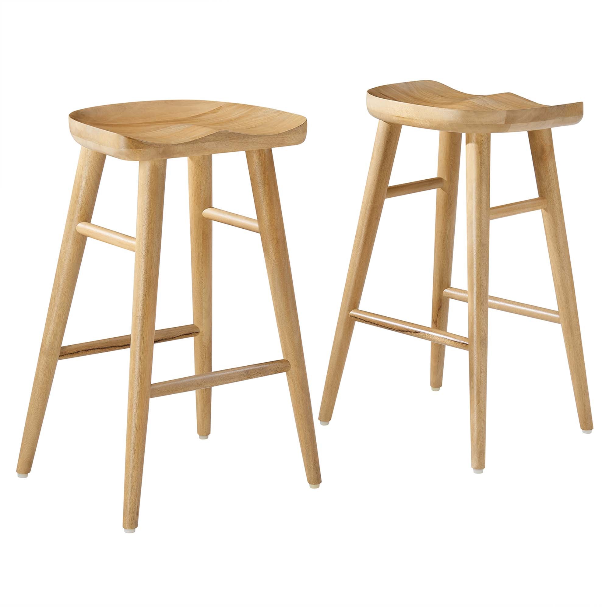 Saville Backless Wood Counter Stools Set of 2, Oak