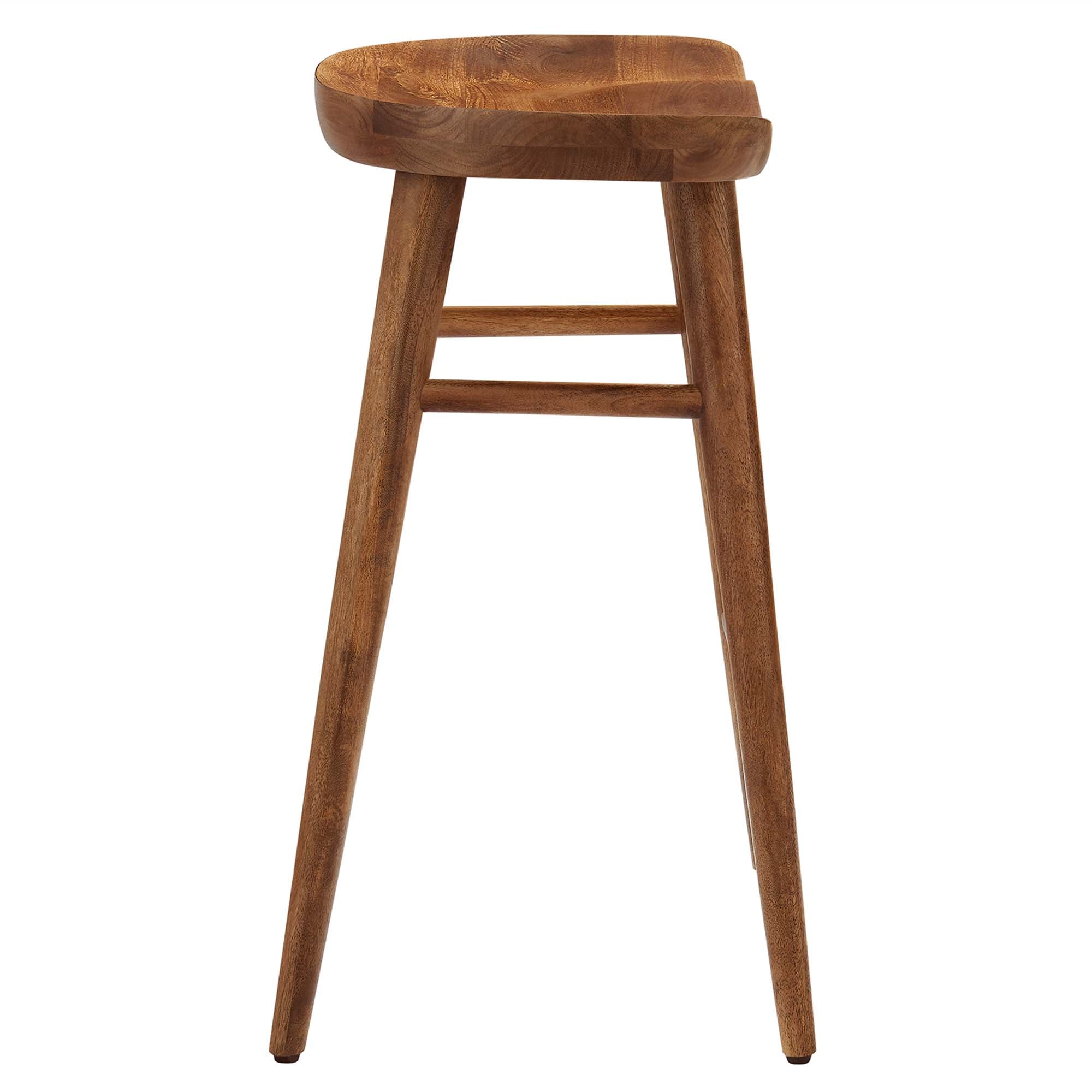 Saville Backless Wood Counter Stools Set of 2, Walnut