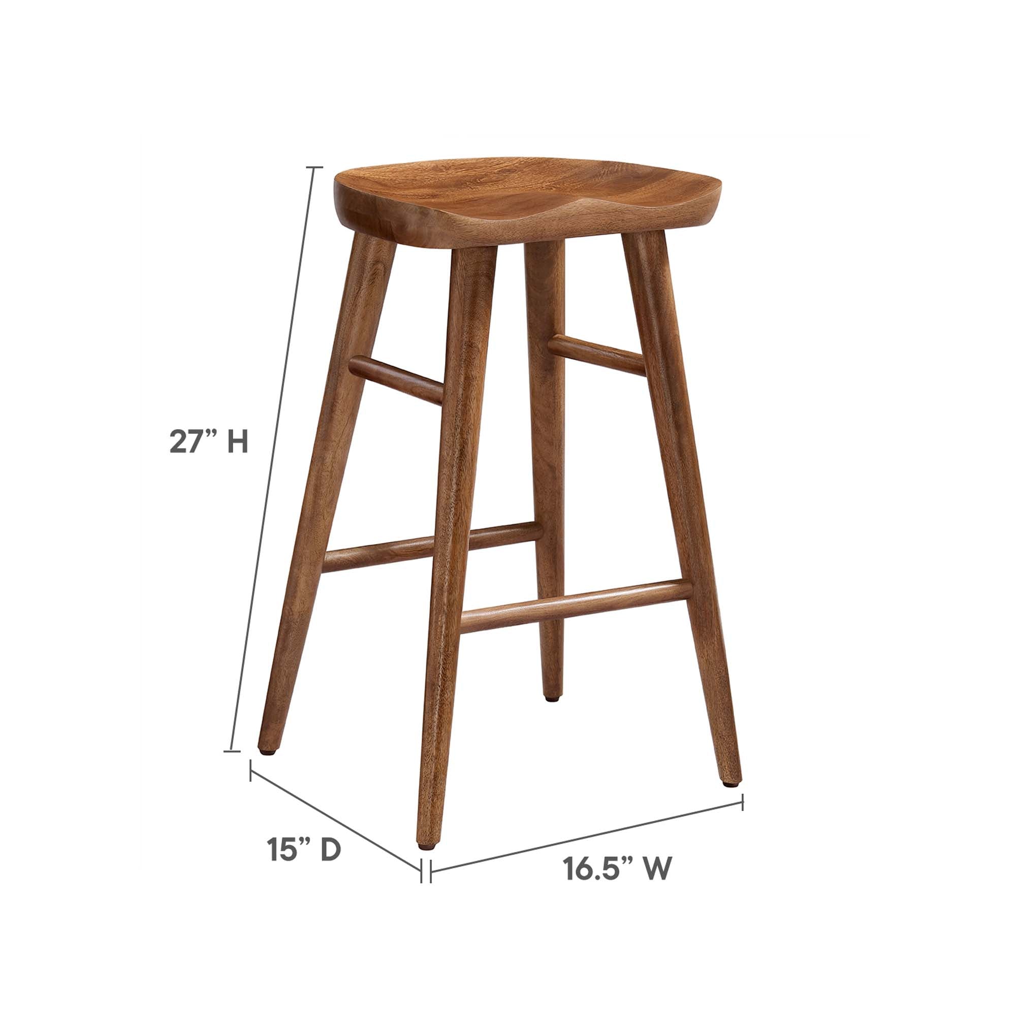 Saville Backless Wood Counter Stools Set of 2, Walnut