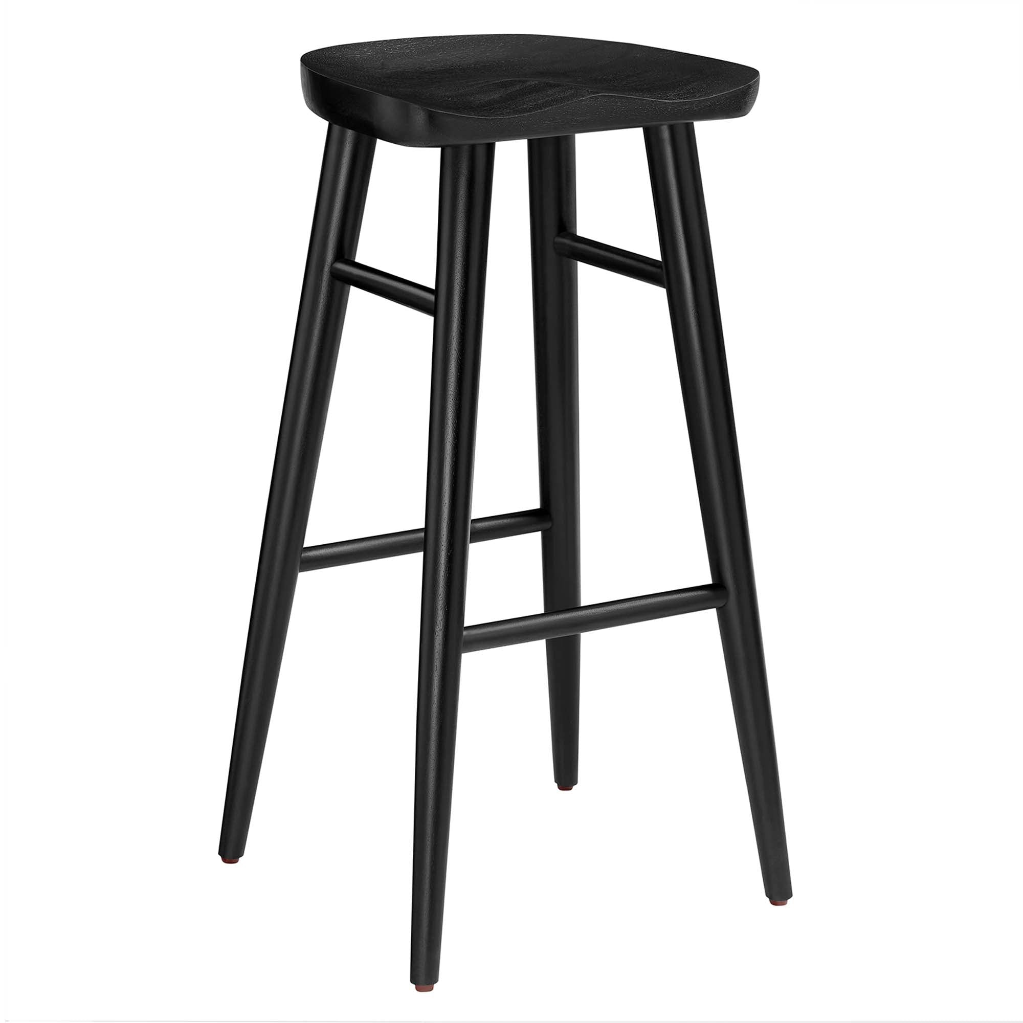 Saville Backless Wood Bar Stools Set of 2, Black
