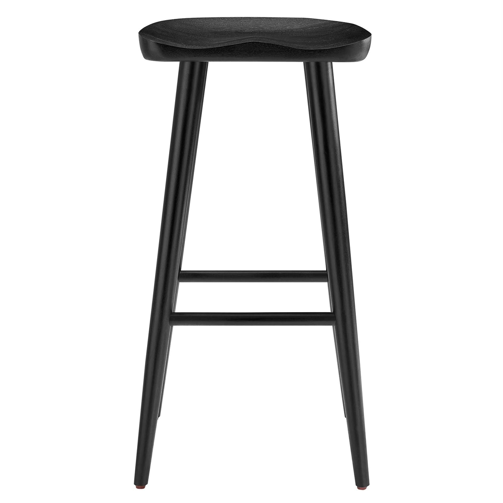 Saville Backless Wood Bar Stools Set of 2, Black