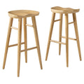 Saville Backless Wood Bar Stools Set of 2, Oak
