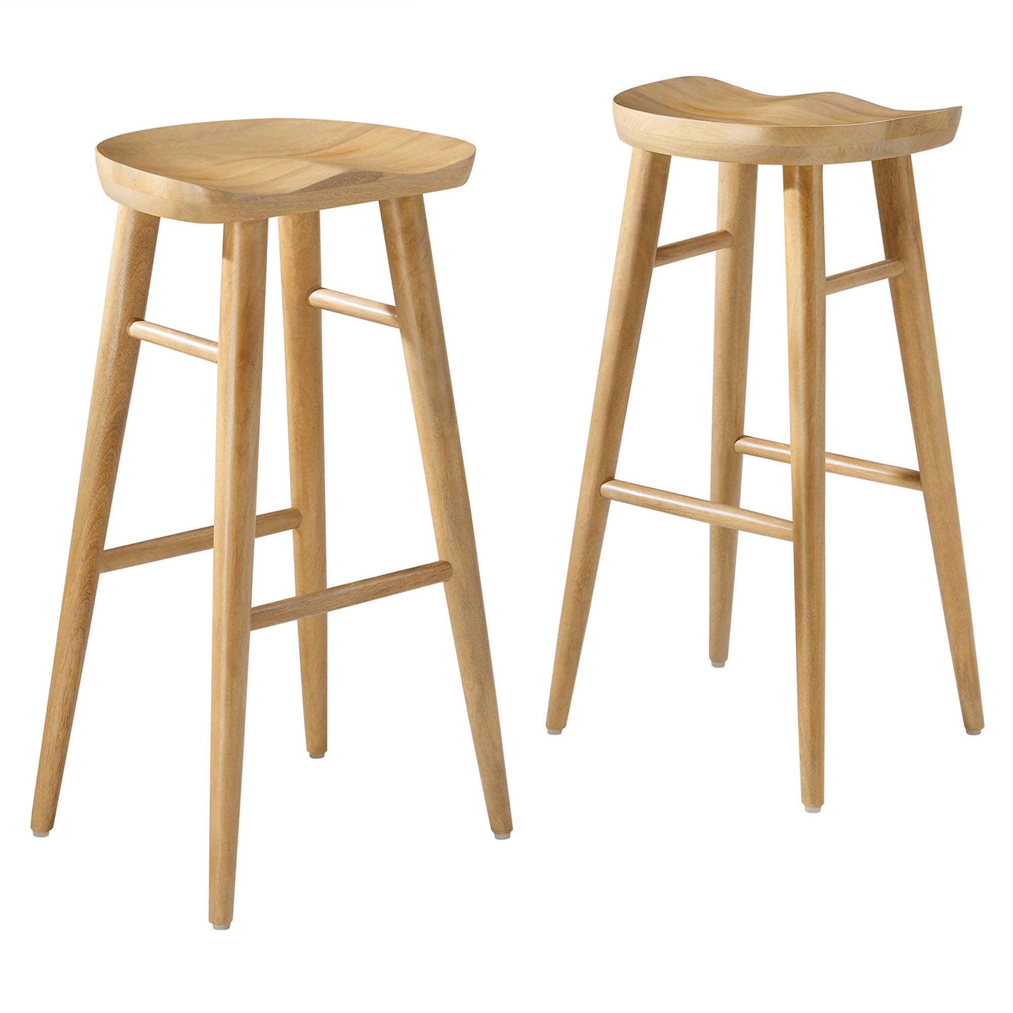 Saville Backless Wood Bar Stools Set of 2, Oak