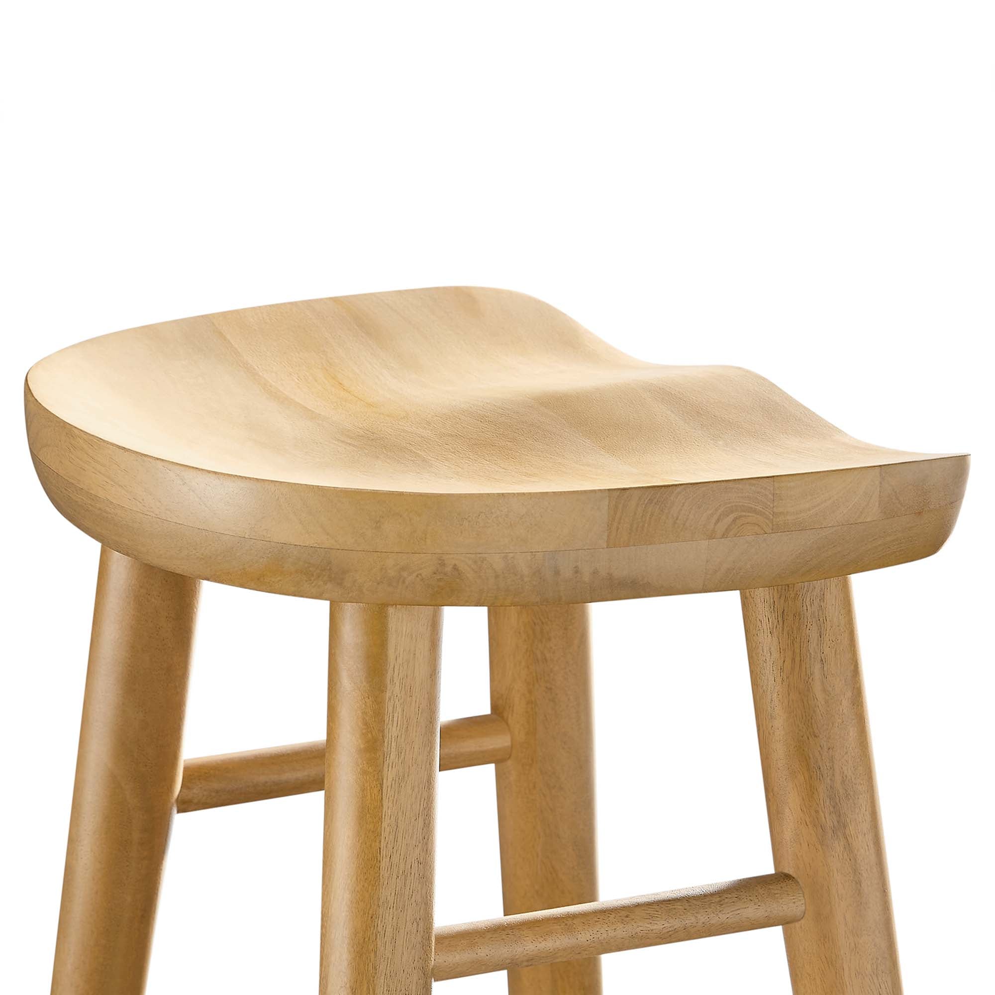 Saville Backless Wood Bar Stools Set of 2, Oak