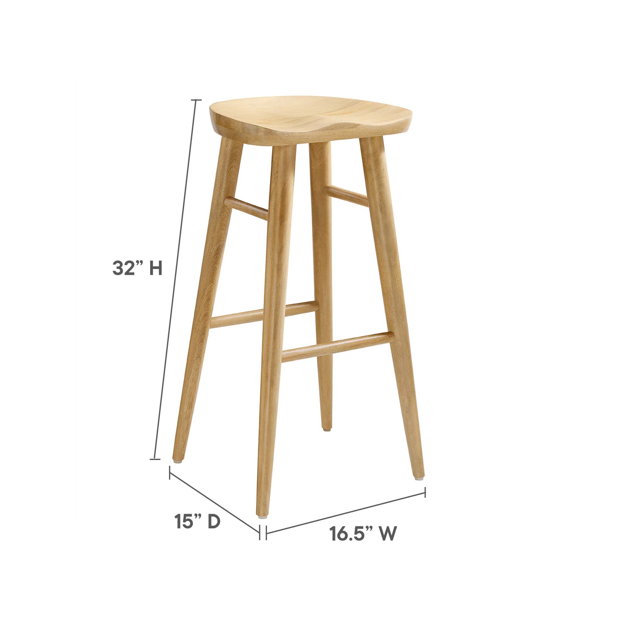Saville Backless Wood Bar Stools Set of 2, Oak