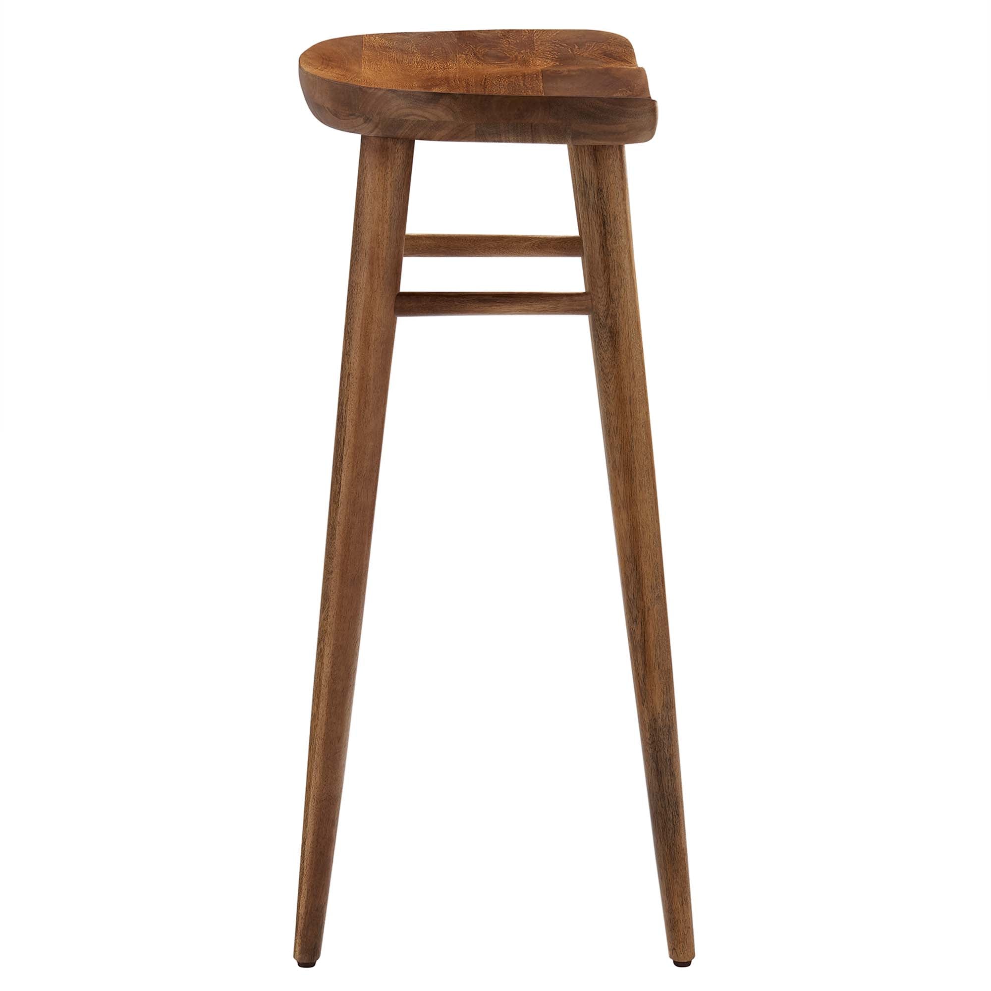 Saville Backless Wood Bar Stools Set of 2, Walnut