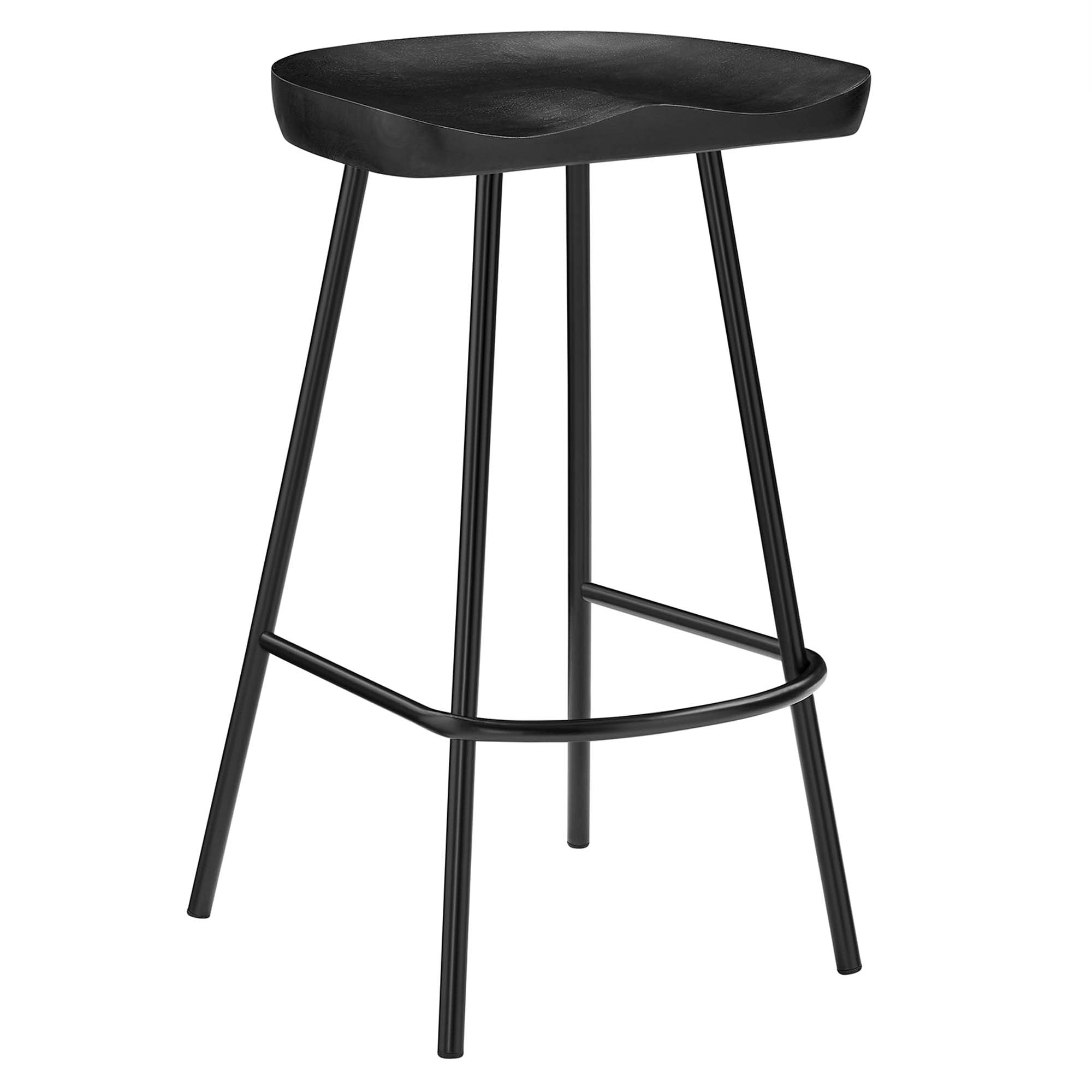 Concord Backless Wood Counter Stools Set of 2, Black