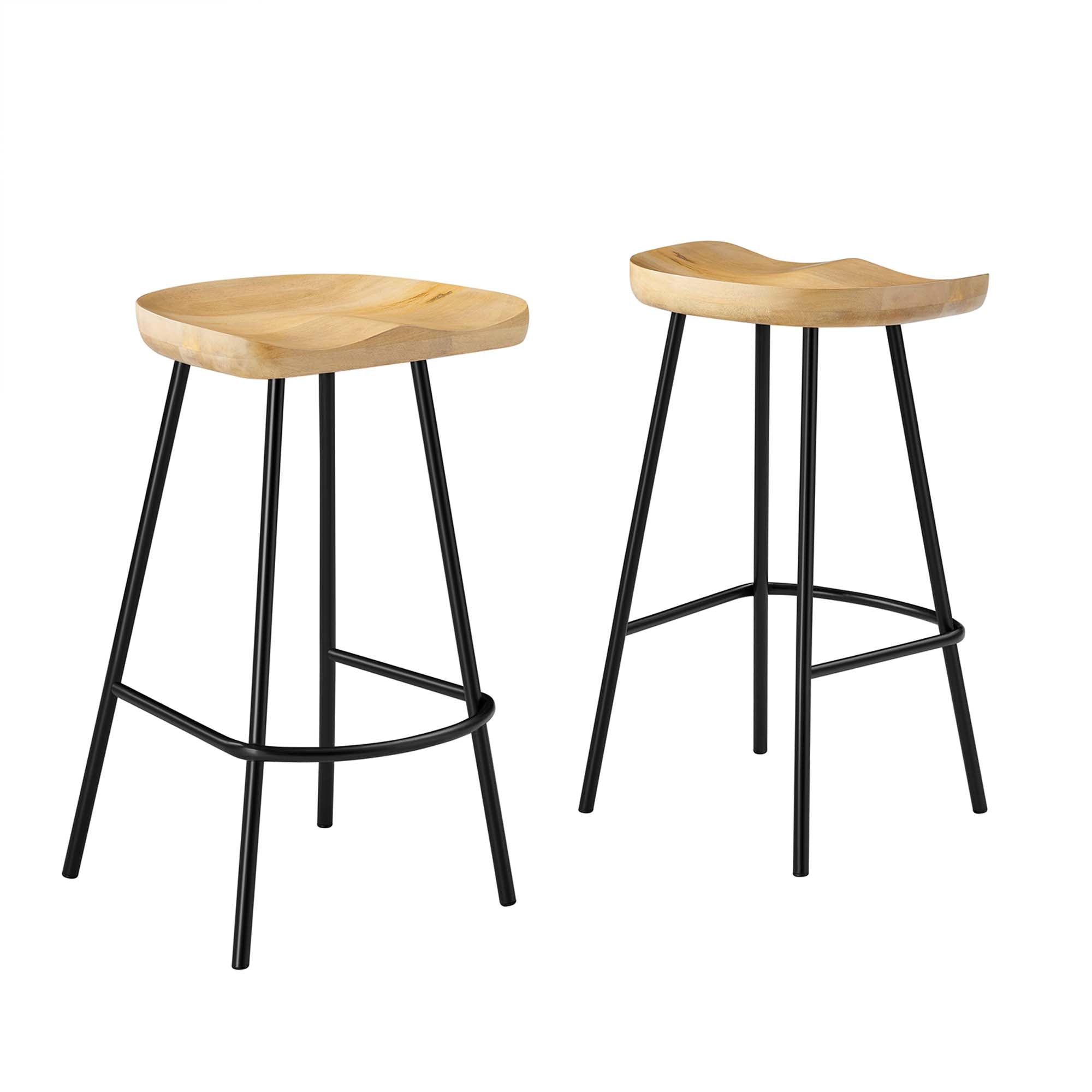 Concord Backless Wood Counter Stools Set of 2, Oak