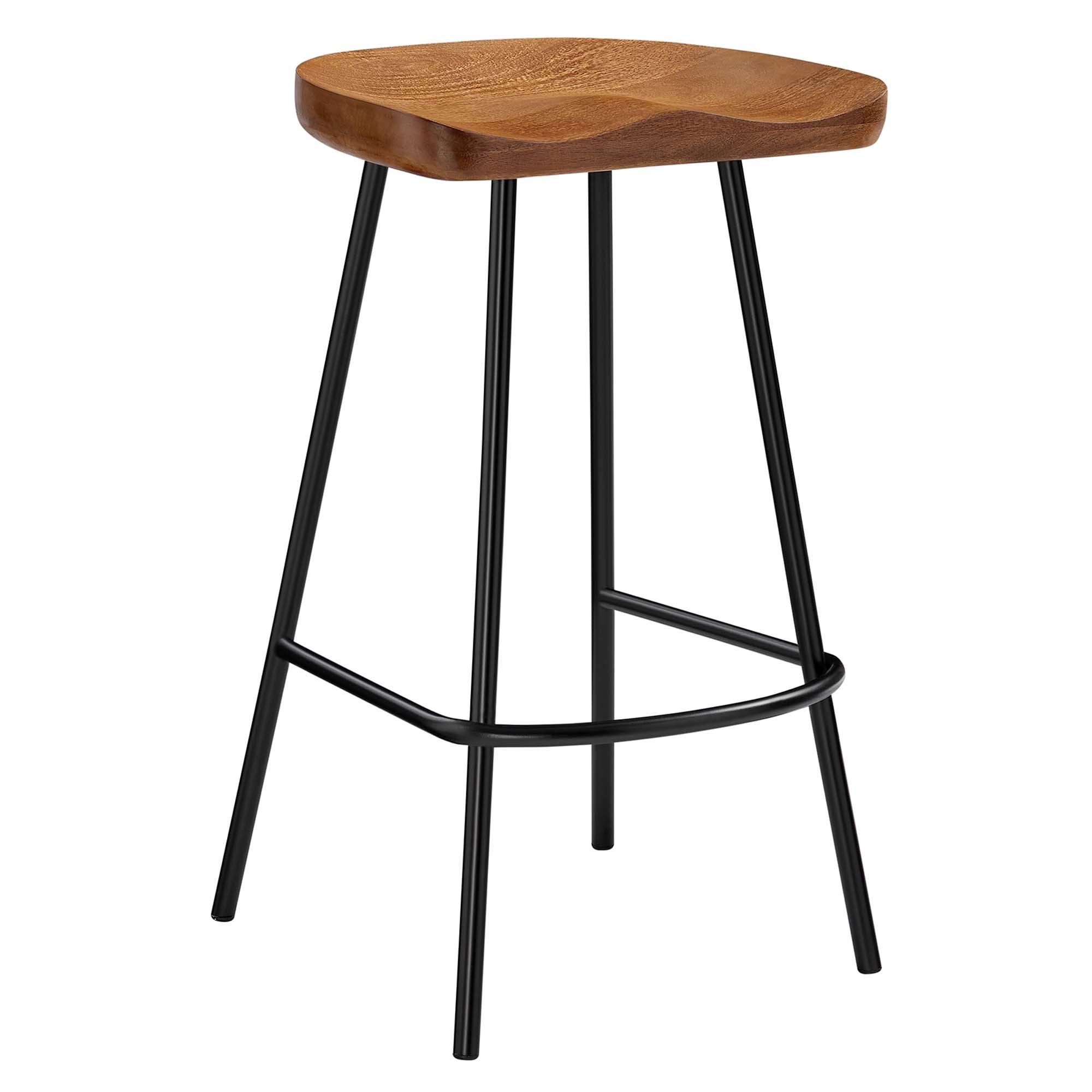 Concord Backless Wood Counter Stools Set of 2, Walnut