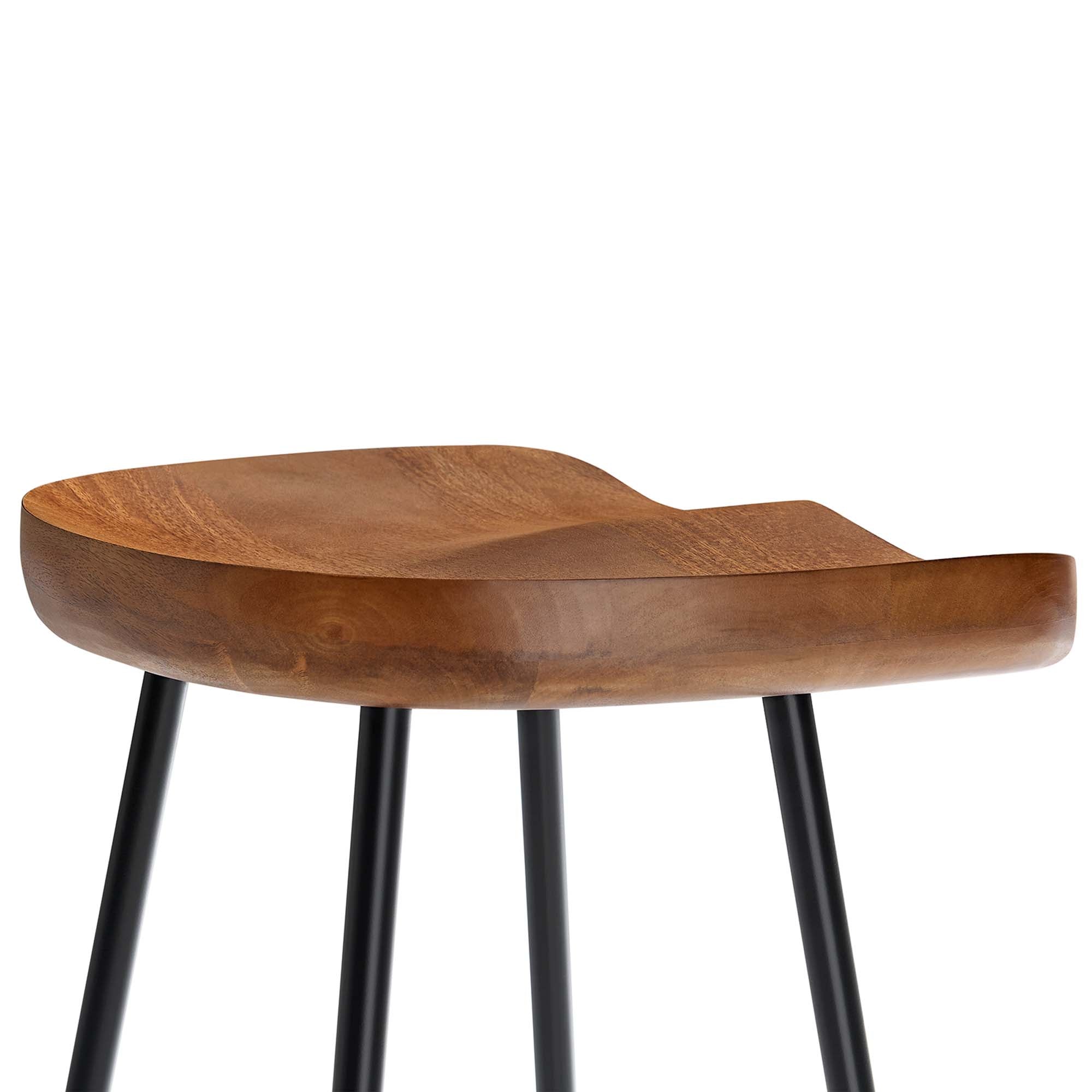 Concord Backless Wood Counter Stools Set of 2, Walnut