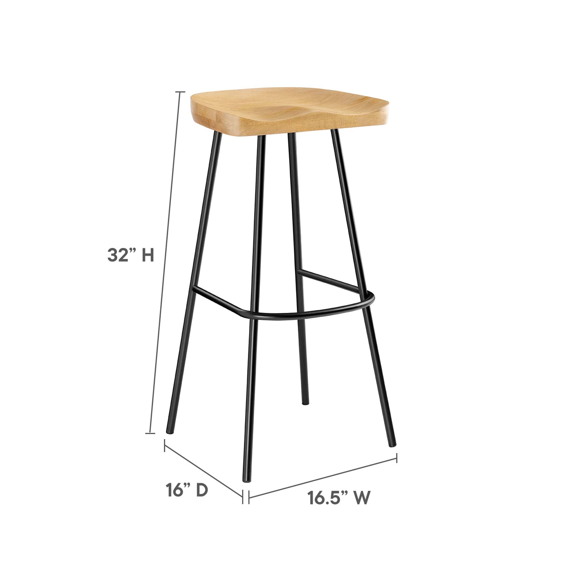 Concord Backless Wood Bar Stools Set of 2, Oak