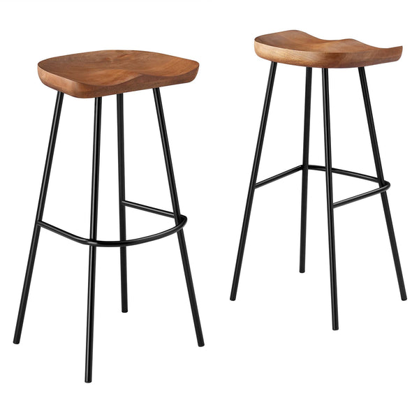Concord Backless Wood Bar Stools Set of 2, Walnut