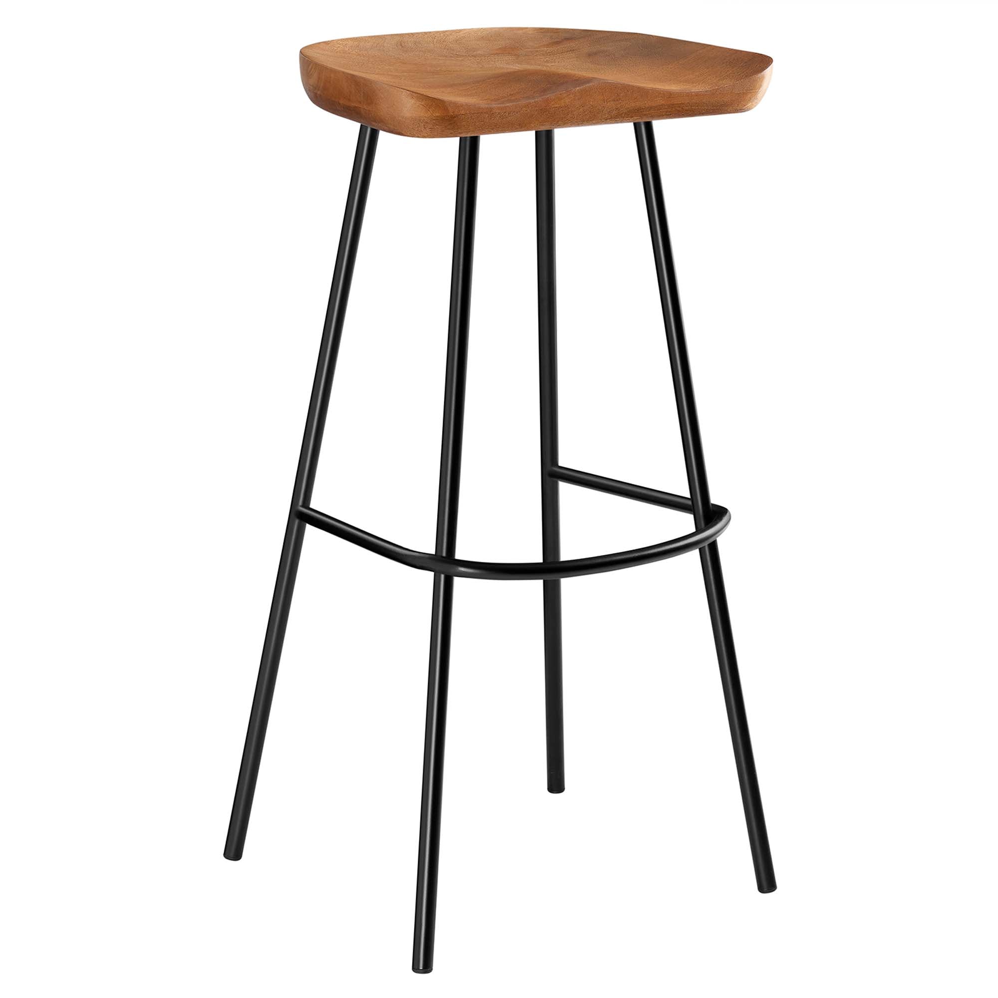 Concord Backless Wood Bar Stools Set of 2, Walnut